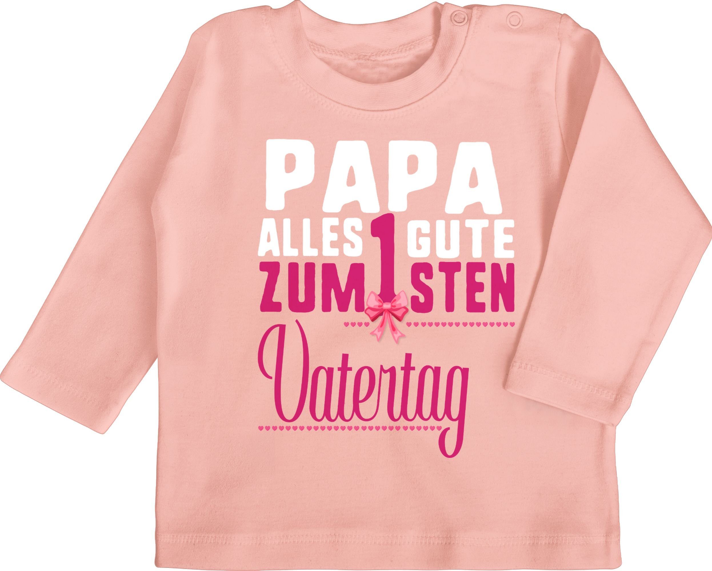 fuchsia T-Shirt Papa Vatertag 1sten zum alles Shirtracer Geschenk Vatertag 1 Babyrosa Guten Baby