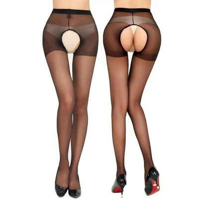 Elegant Love Strapsstrümpfe Sexy ouvert Strumpfhose,Durchsichtig Strumpfhose,offenem Schritt (1-Paar)