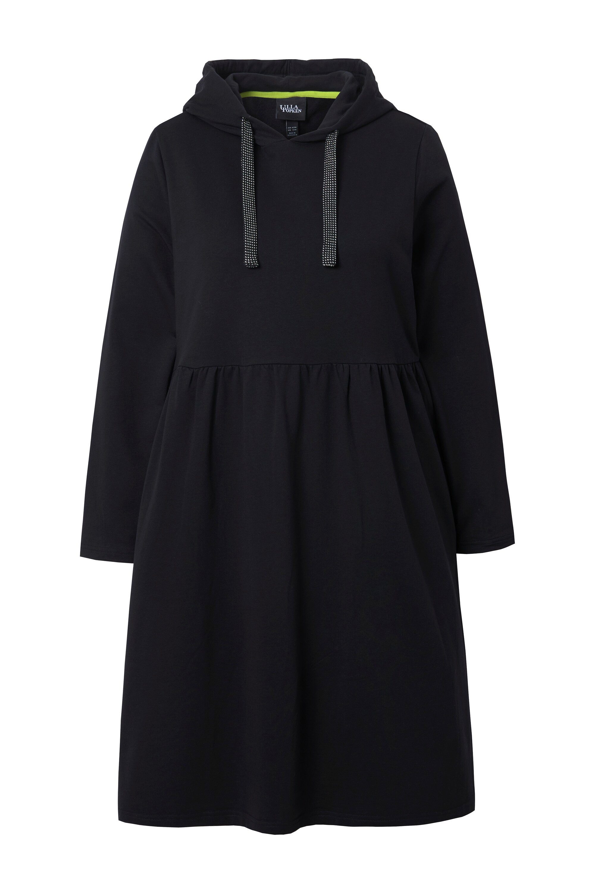 Ulla Popken Midikleid Jerseykleid Kapuze Glitzerband A-Linie Langarm günstig online kaufen