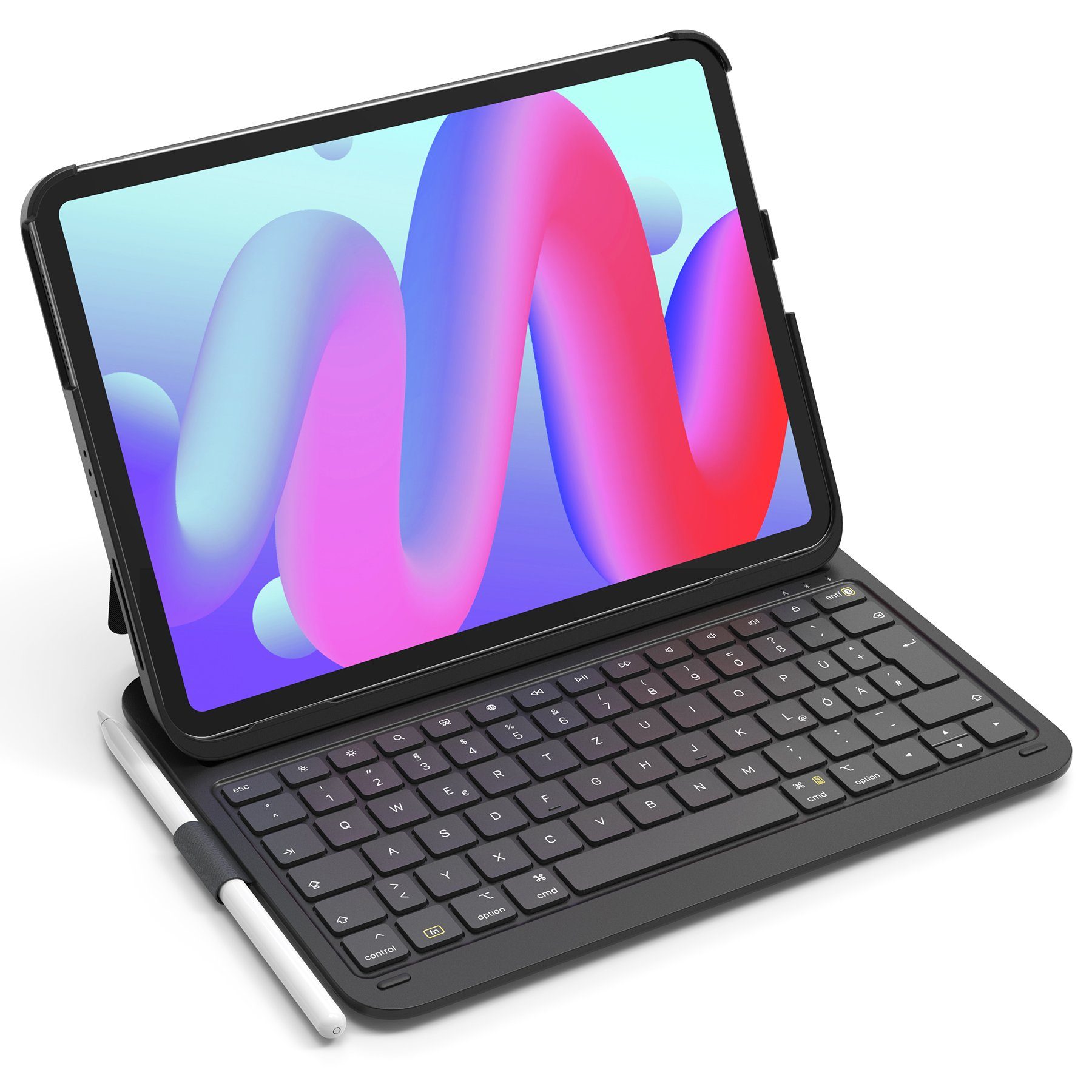 Inateck Ultraleichte Tastatur Hülle für iPad 10th, iPad Air 6/5/4, iPad Pro 11 iPad-Tastatur (Hoch-/Querformat Verwenden, mit Stifthalter)