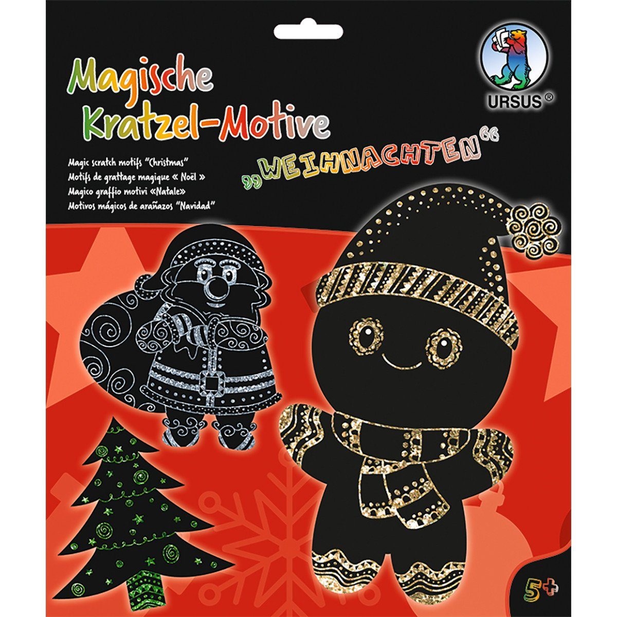 Folat Hängedekoration URSUS Magische Kratzel-Motive Weihnachten