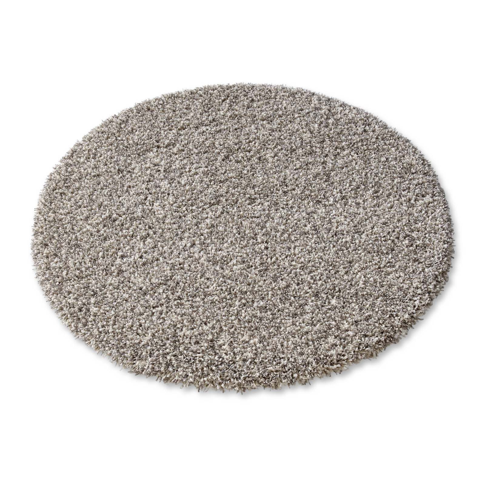TaraCarpet Langflor-Teppich Ragolle Twilight, rund, Höhe: 60 mm, Shaggy Hochflorteppich grau weiß Wohnzimmer Schlafzimmer 120 rund