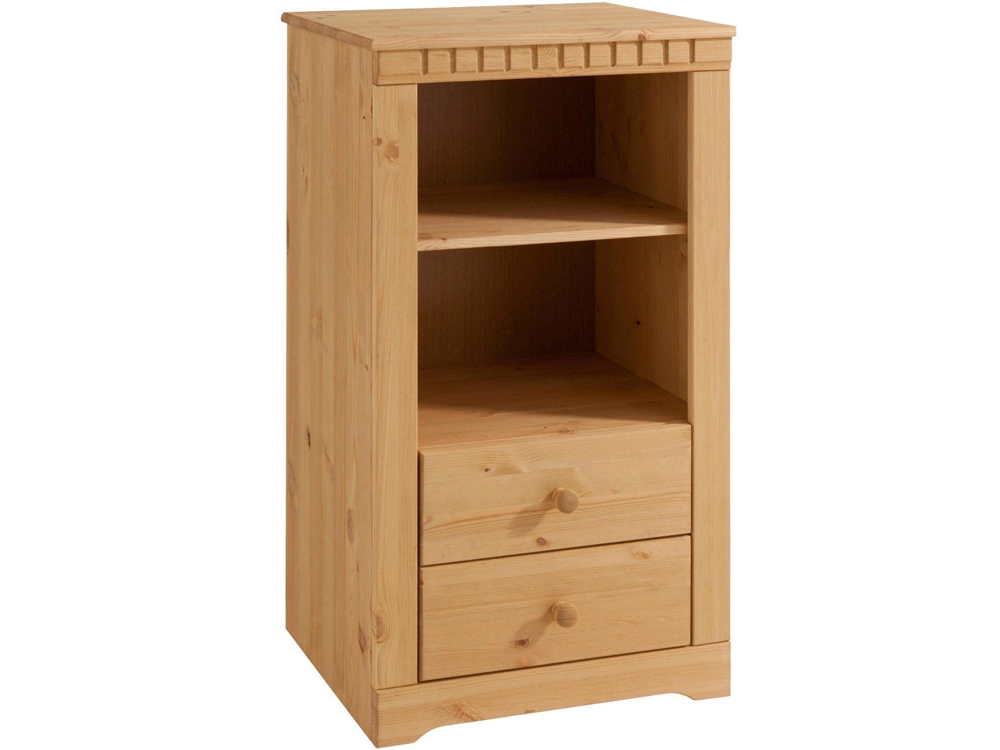 loft24 Standregal Claire, Bücherregal, Kiefer Massivholz, 2 Schubladen, Landhausstil