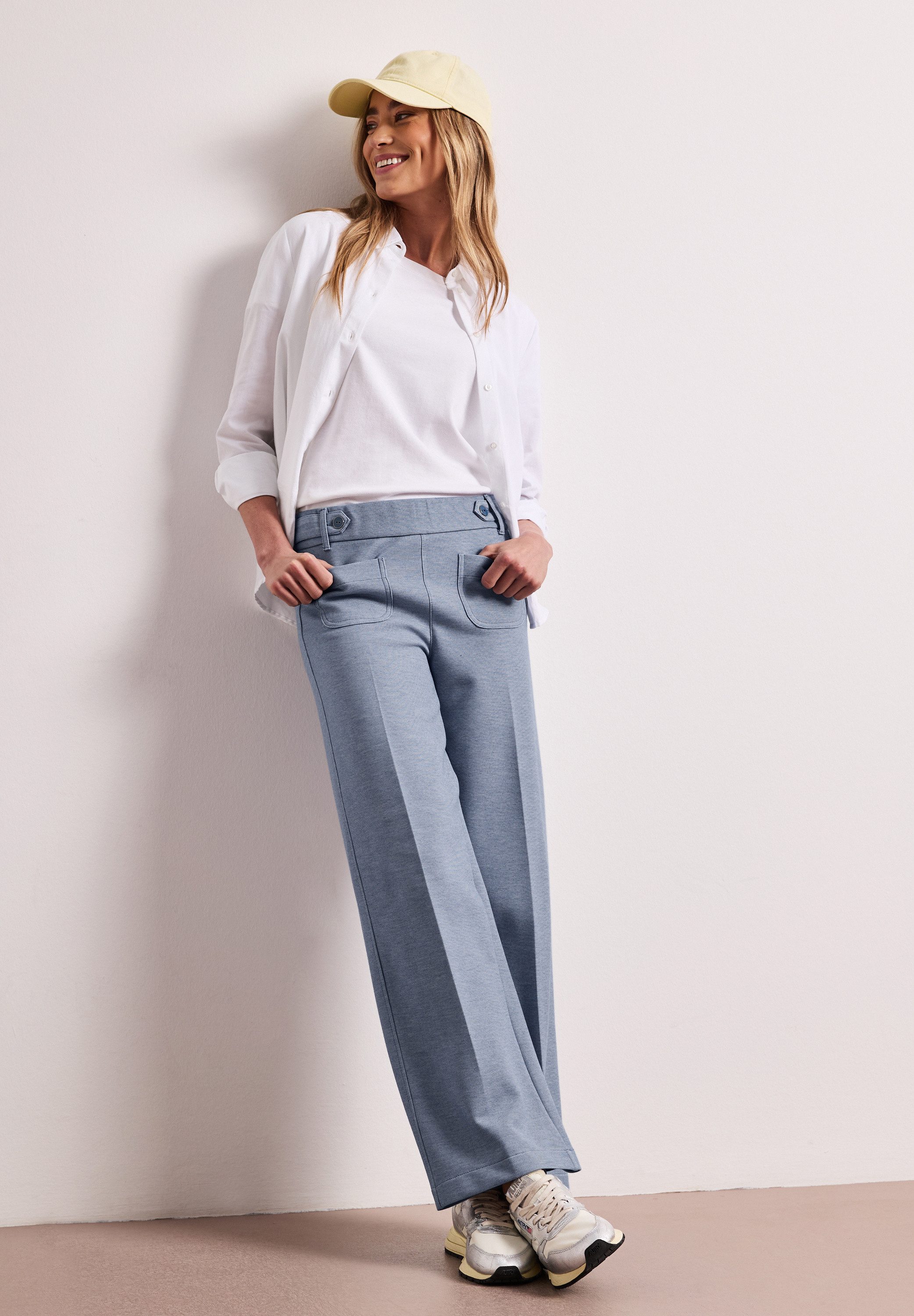 STREET ONE Stoffhose Wide Leg Hose mit Knopf-Details – Bild 5 von 5