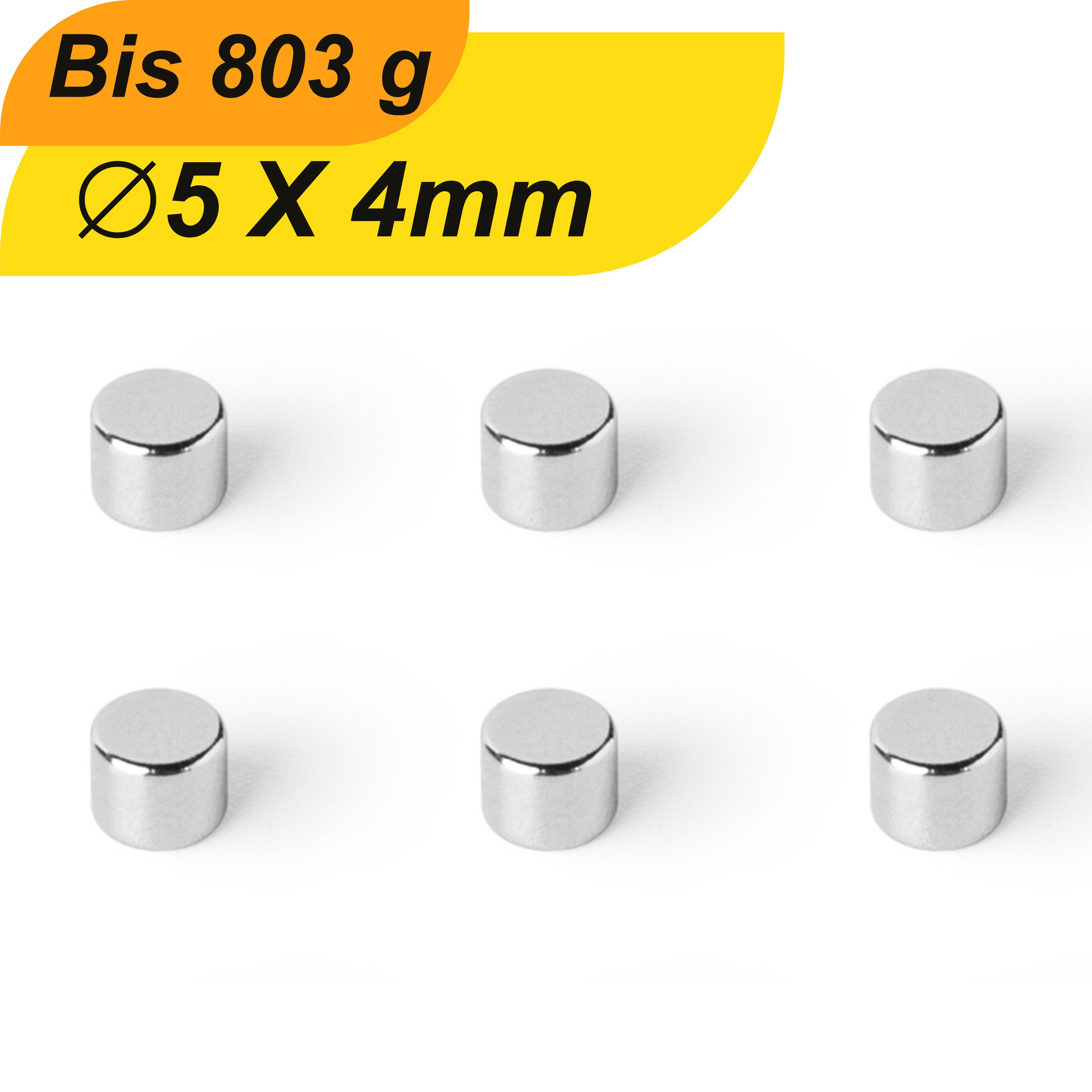 Magnet Neodym Magnet 5mm x 4mm Supermagnete hohe Haftkraft Scheibenmagnet