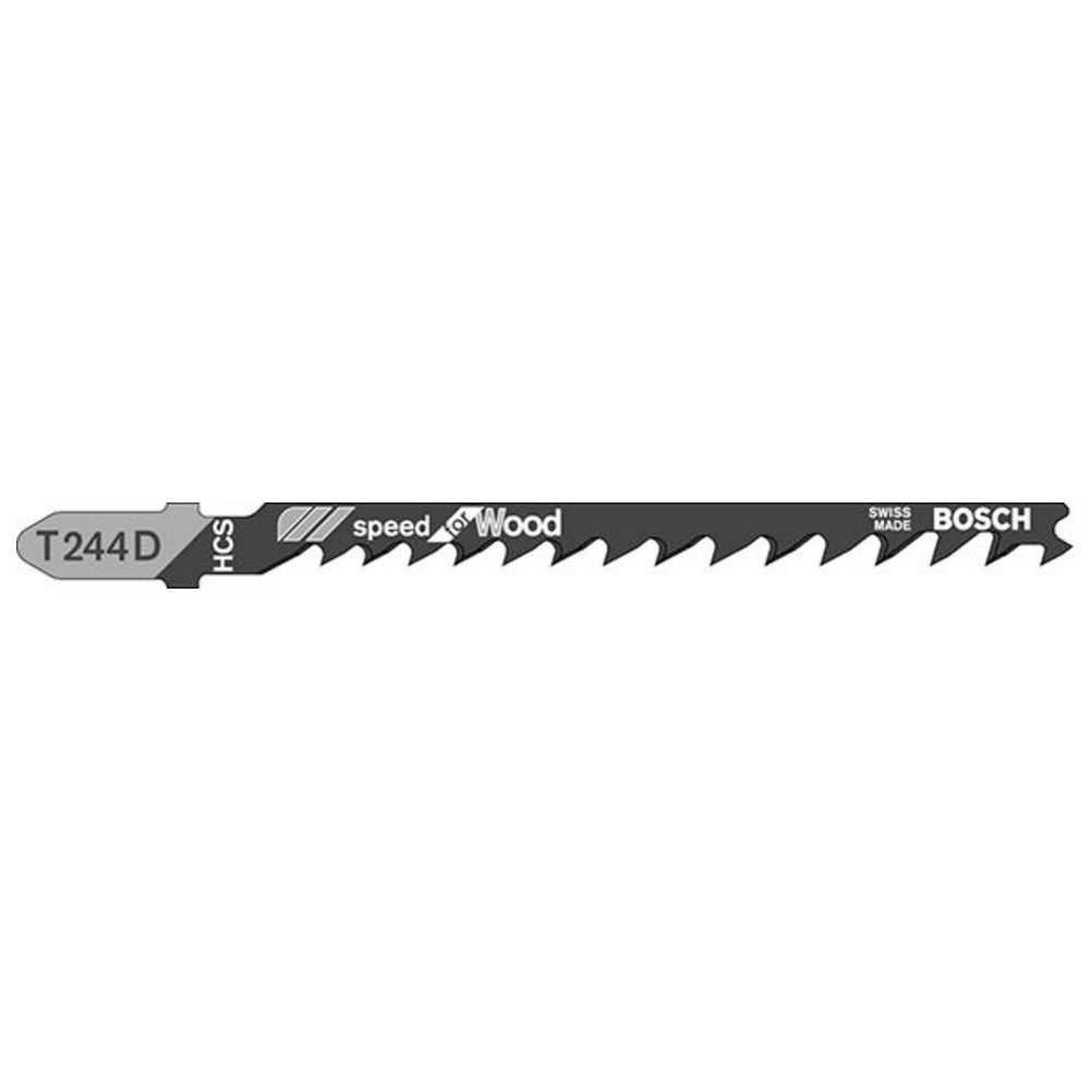 Bosch Professional Sägeblatt Stichsägeblatt T 244 D Speed for Wood, 5er-Pack