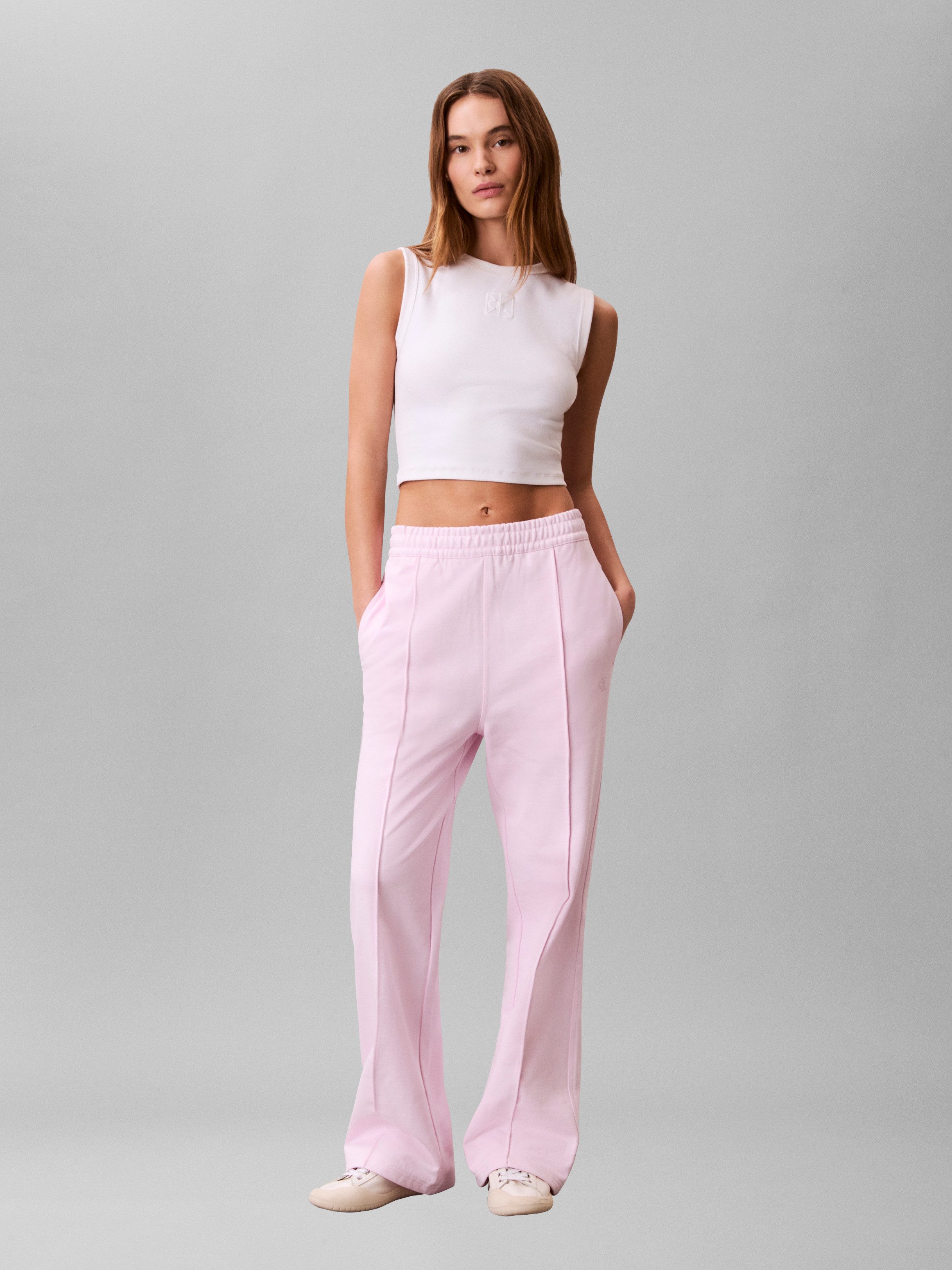 Calvin Klein Jeans Sweathose elastischer Bund, gerade Passform, Bundfalte