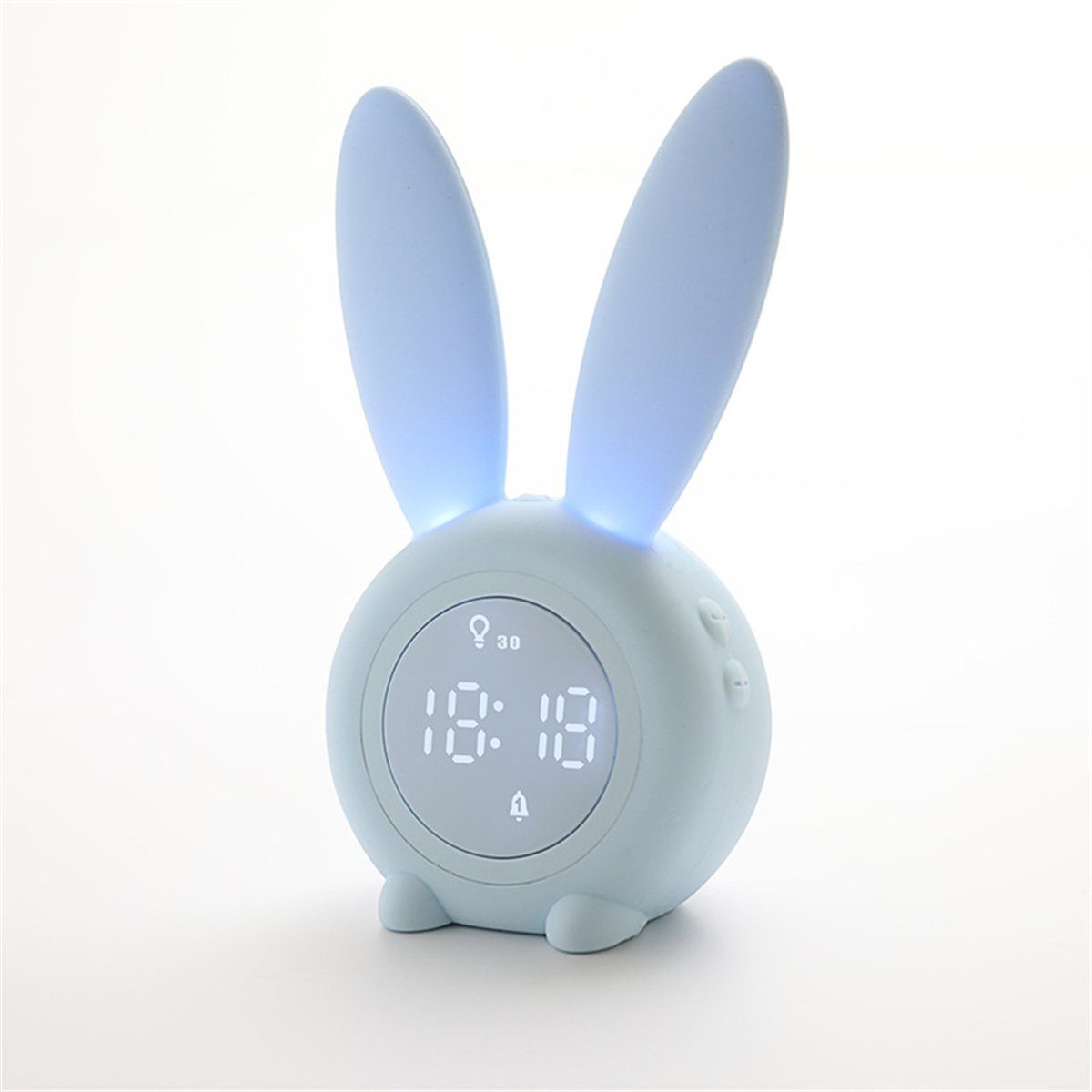 carefully selected Wecker Kaninchenwecker mit intelligentem Sensor-LED-Nachtlicht zum Aufwachen Blau