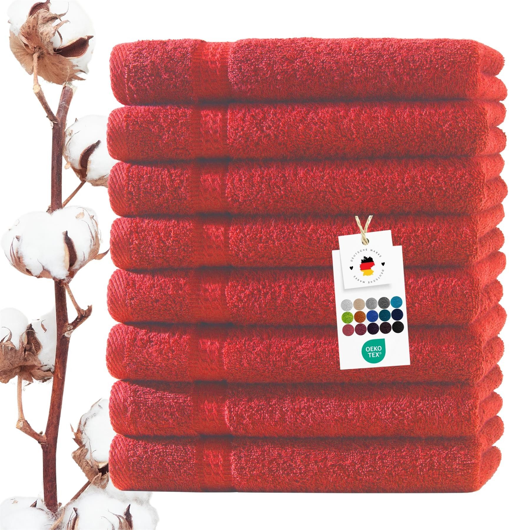 Carpe Sonno Handtuch Set 50x100 cm 100% Baumwolle Handtücher Set 500 g/m2 Frottier Handtuchset, Frottier (Spar-Set, 8-St), Extra Soft & Weich, Saugfähig, Schwer, Atmungsaktiv, schnell trocknend