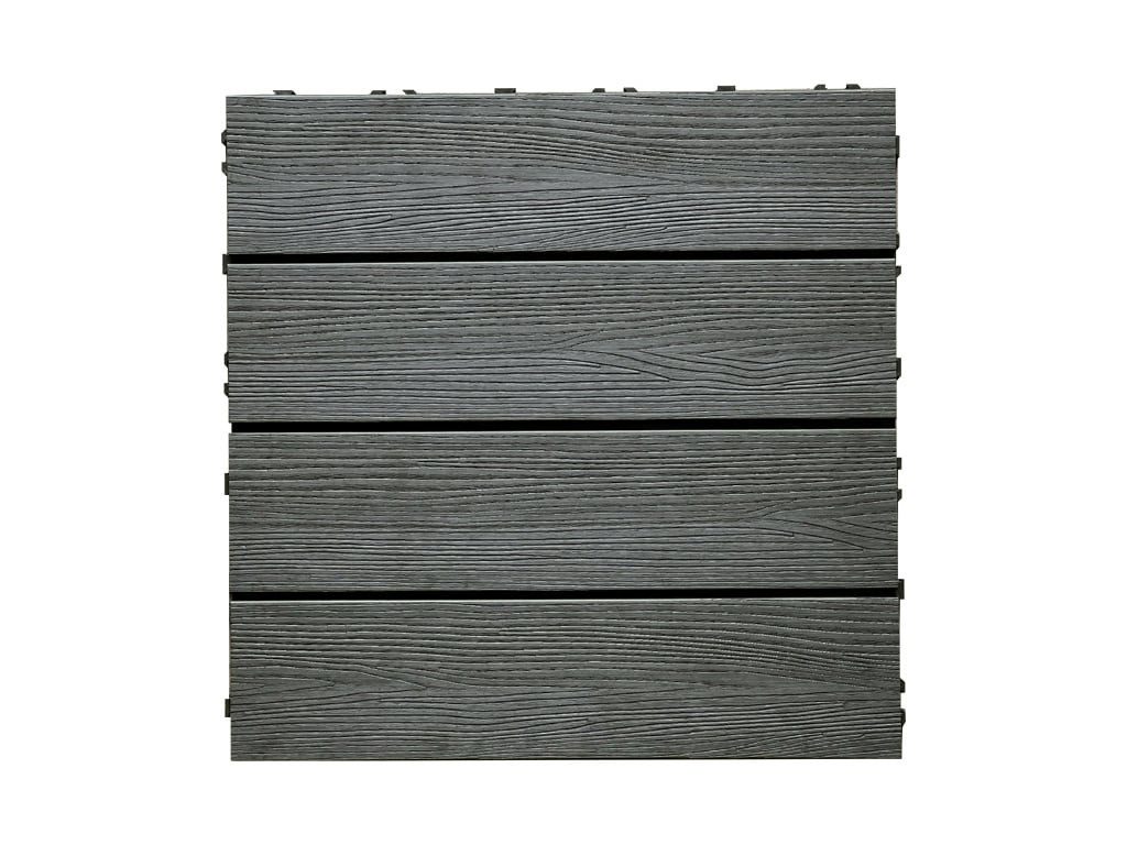 Outgarden Terrassenplatte WPC-Fliese Holzoptik Silver Grau, WPC 40x40, Grau