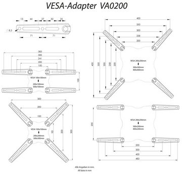 RICOO VA0200 Halterungszubehör, (VESA Adapter für TV Wandhalterung Fernsehhalterung TV VESA 400x400)