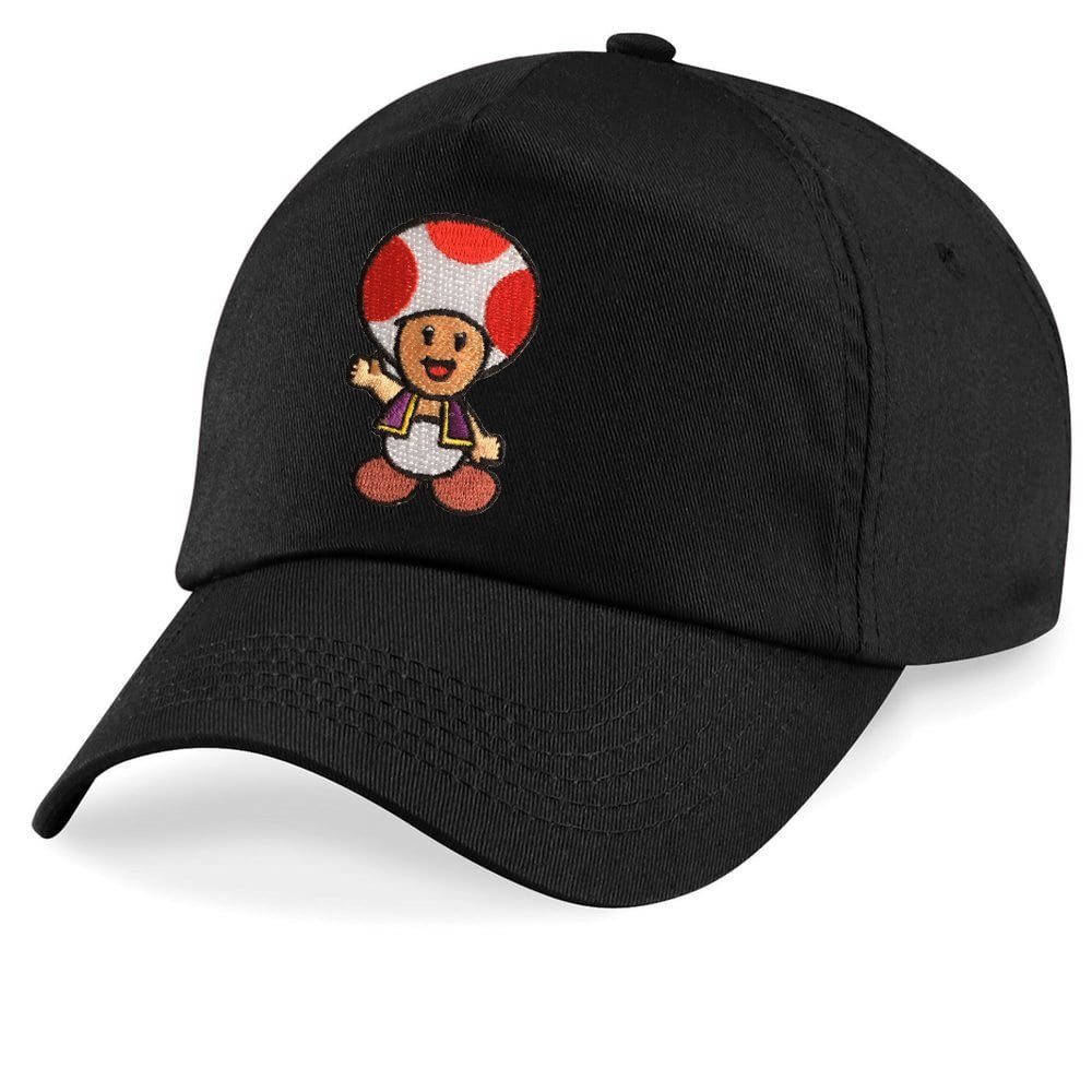Nintendo Schwarz Brownie Mario & Blondie Baseball Cap One Toad Patch Super Kinder Stick Toad Size