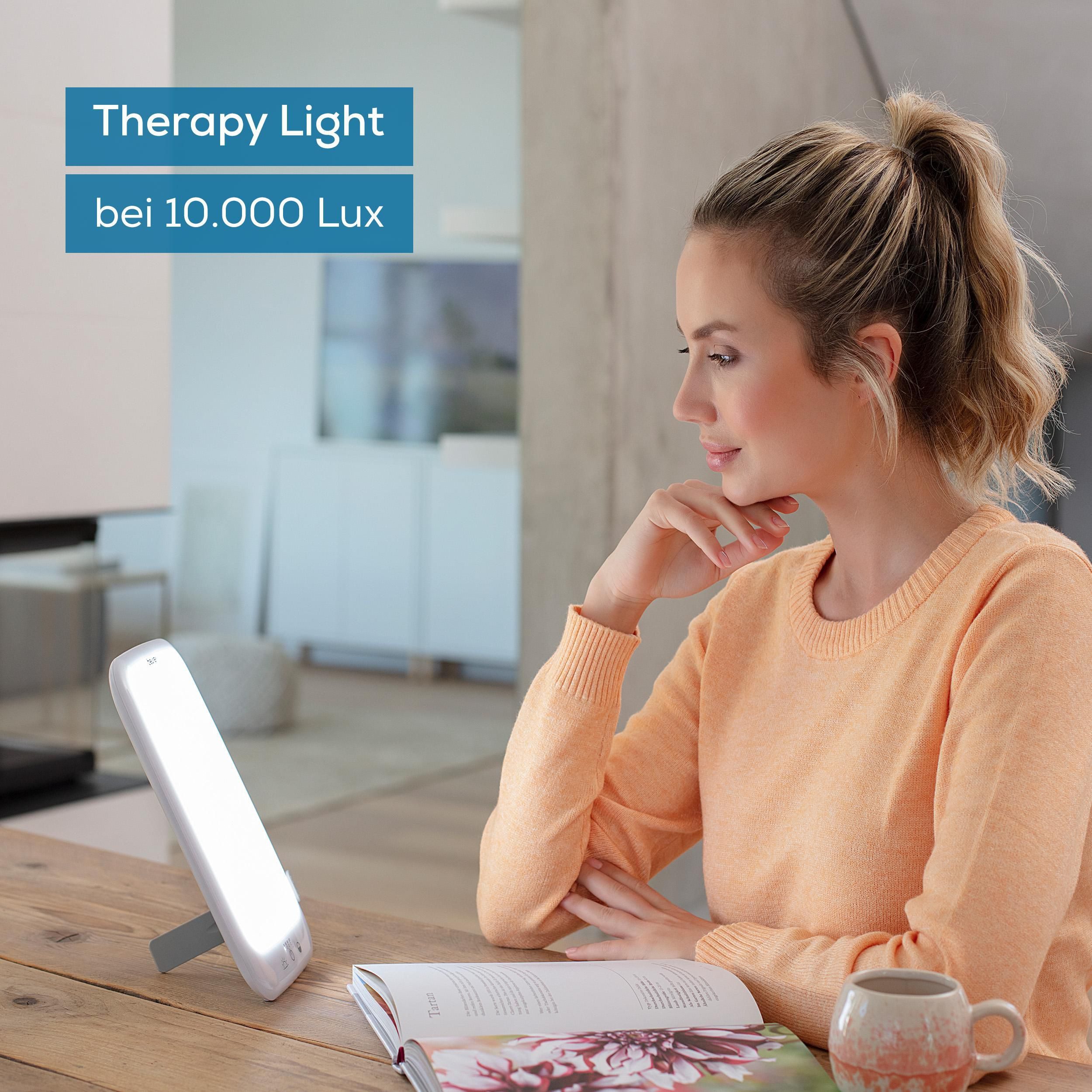 BEURER Tageslichtlampe TL 35 mit Dimmer und 3 Farbtemperaturen, für zuhause und im Büro, Abschaltautomatik, Dimmfunktion, Ein-/Ausschalter, Timerfunktion, mehrere Helligkeitsstufen, LED fest integriert, Neutralweiß, Kaltweiß, Warmweiß, Für einen geregelten Tag-Nacht-Rhythmus