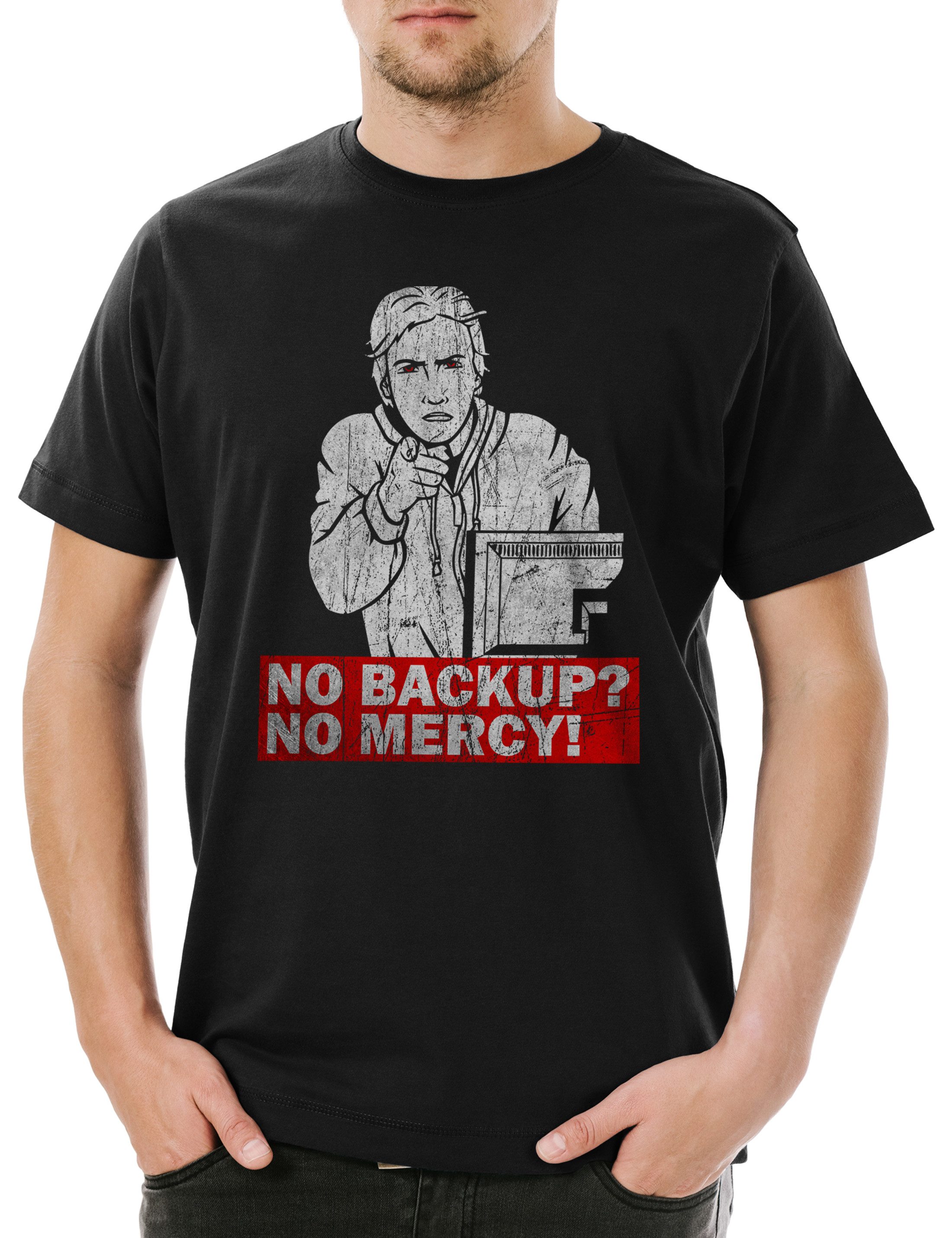 Print-Shirt No Backup Herren T-Shirt Back Up Programmierer PC IT Informatiker