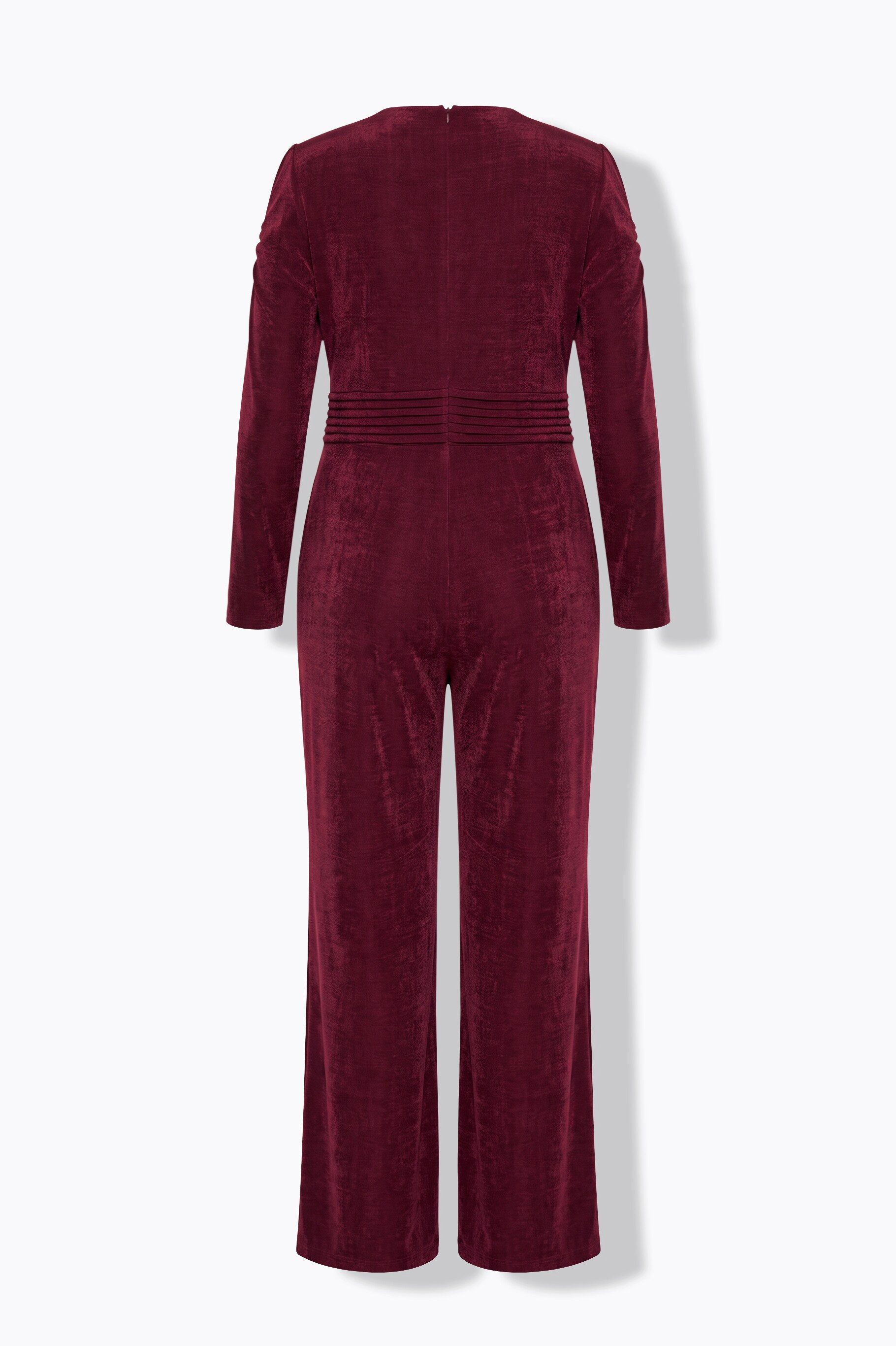 Ulla Popken Cocktailkleid Overall fitted Top drapierter V-Ausschnitt Langarm – Bild 2 von 4