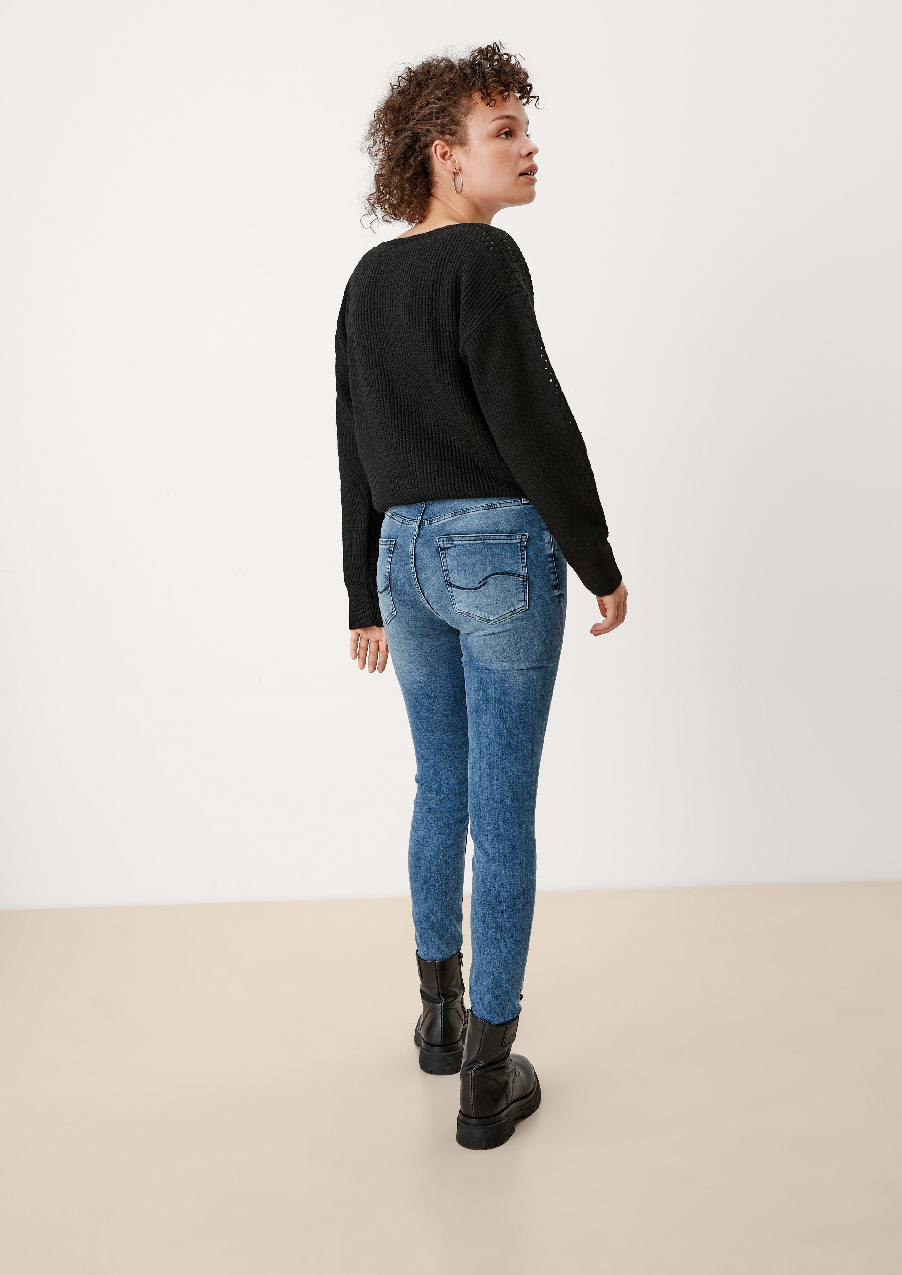 Damen Hosen Q/S by s.Oliver Stoffhose Skinny: Super Skinny leg-Jeans (1-tlg) Waschung