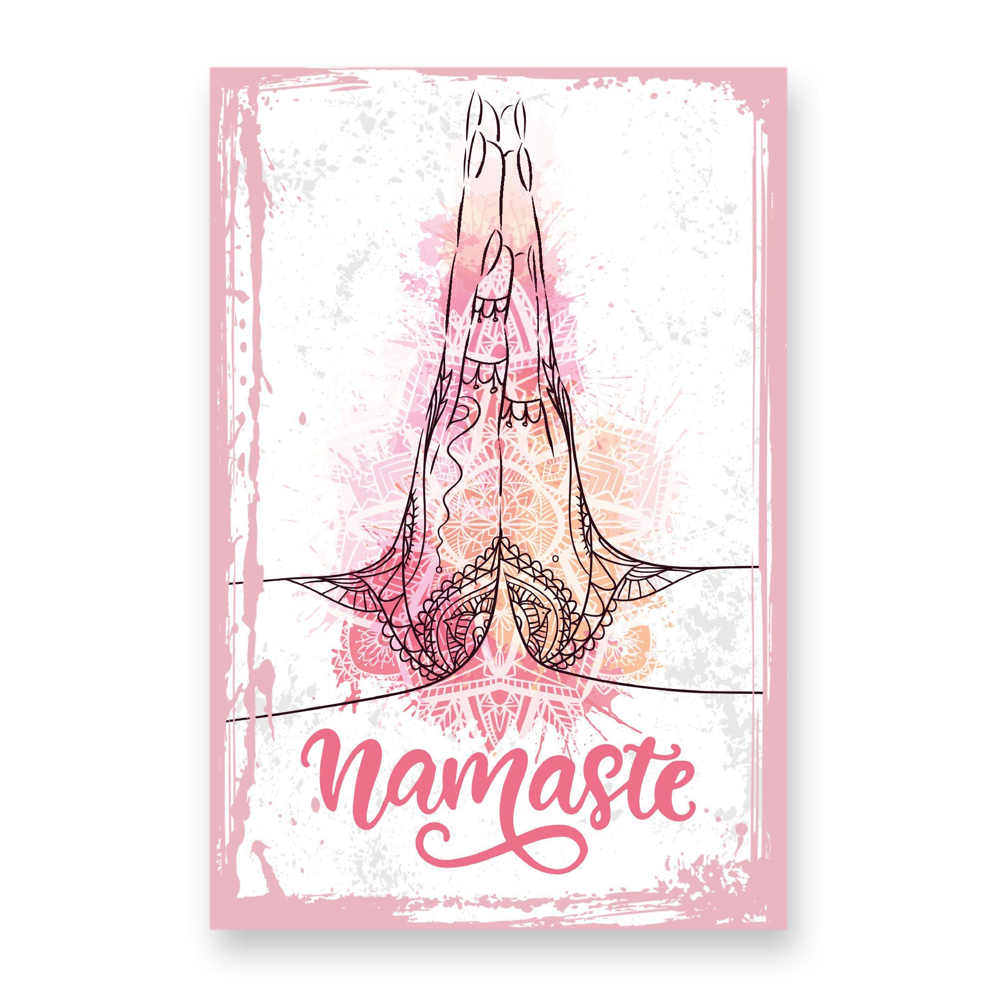 Kreative Feder Holzbild Deko-Bild „Namaste“ aus Holz, mit Motiv & Spruch, ideales Geschenk für Freunde & Familie