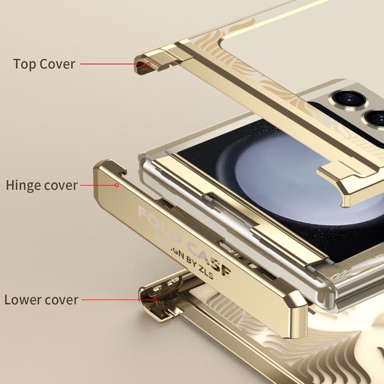 Wigento Handyhülle für Samsung Galaxy Z Flip 5 PC / TPU Schutz Electroplated
