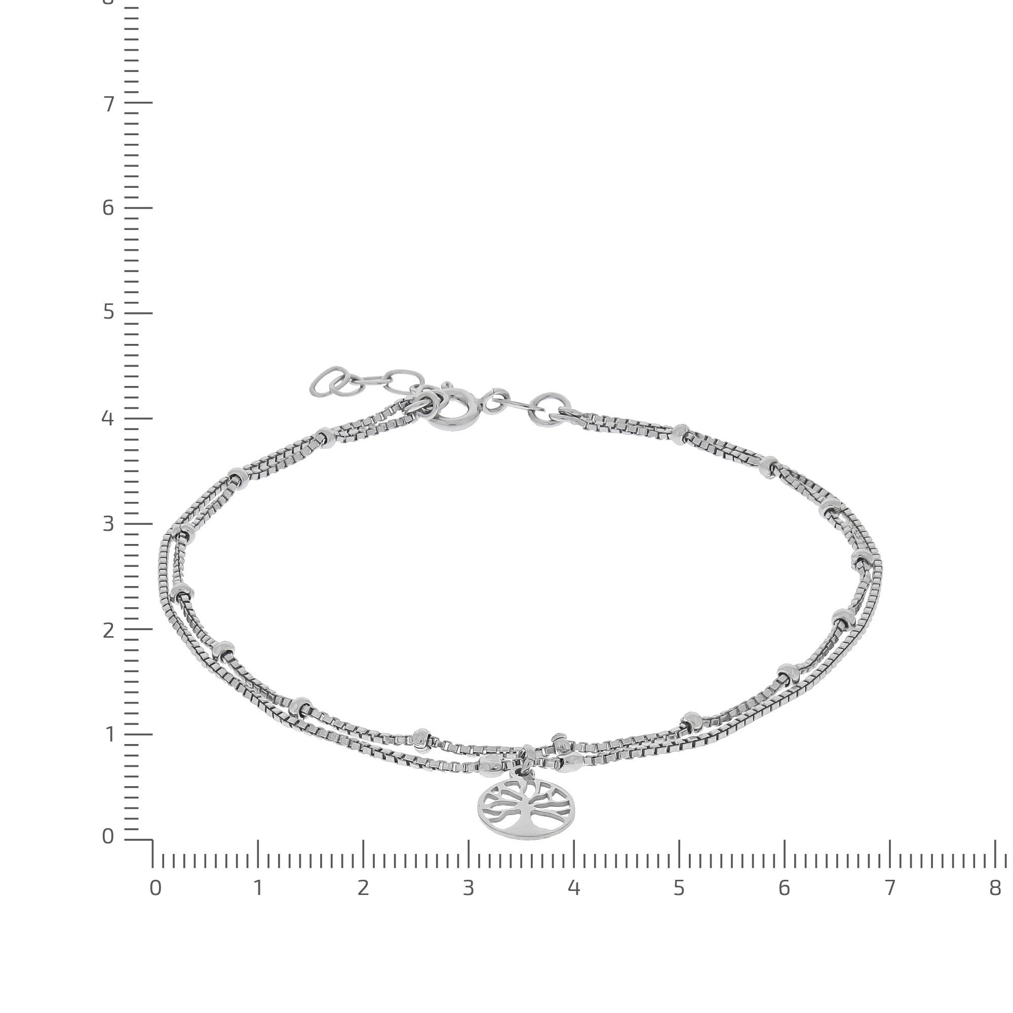 Lebensbaum rhodiniert Fußkette Silber Sterling Vivance 925/-