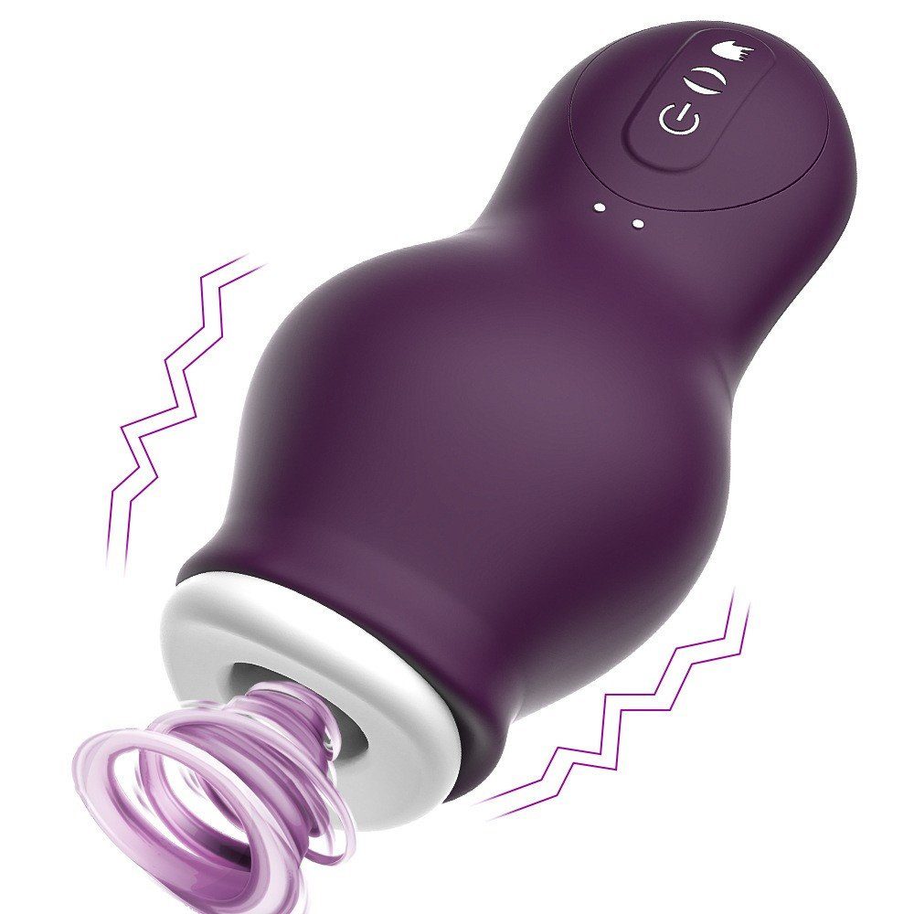 Pussy Lila Taschenmuschi Masturbator Masturbator Penis autolock Automatischer mit 3D Sexspielzeug Stimulator Saug/Rotationsmodi, 7 Elektrischer