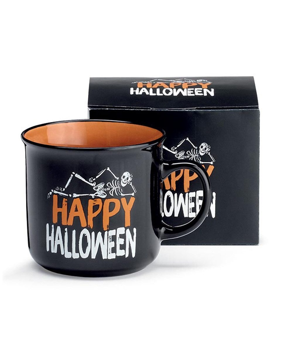 Horror-Shop Tasse Schwarze ";Happy Halloween"; Tasse mit l, Keramik