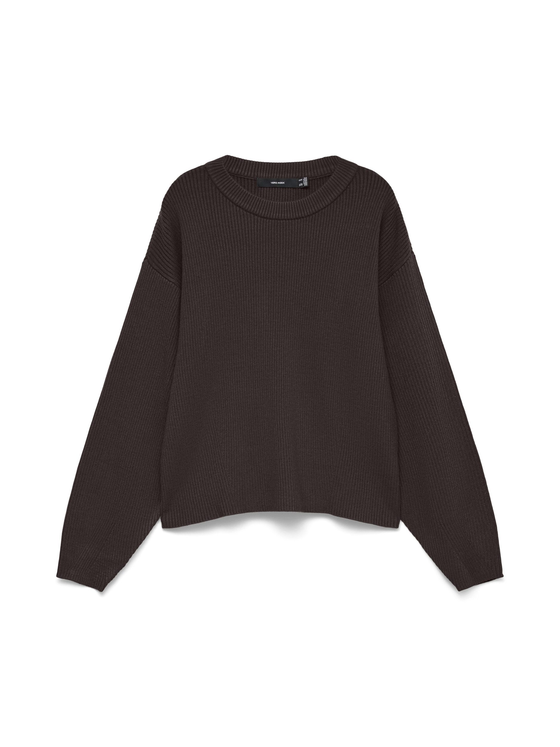 Vero Moda Longpullover VMGOLD LUX RIB LS O-NECK PULLOVER 297957 Chocolate Tor