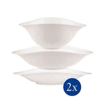 Villeroy & Boch Geschirr-Set Vapiano Schalen-Trio 6-teilig (6-tlg), 2 Personen, Porzellan