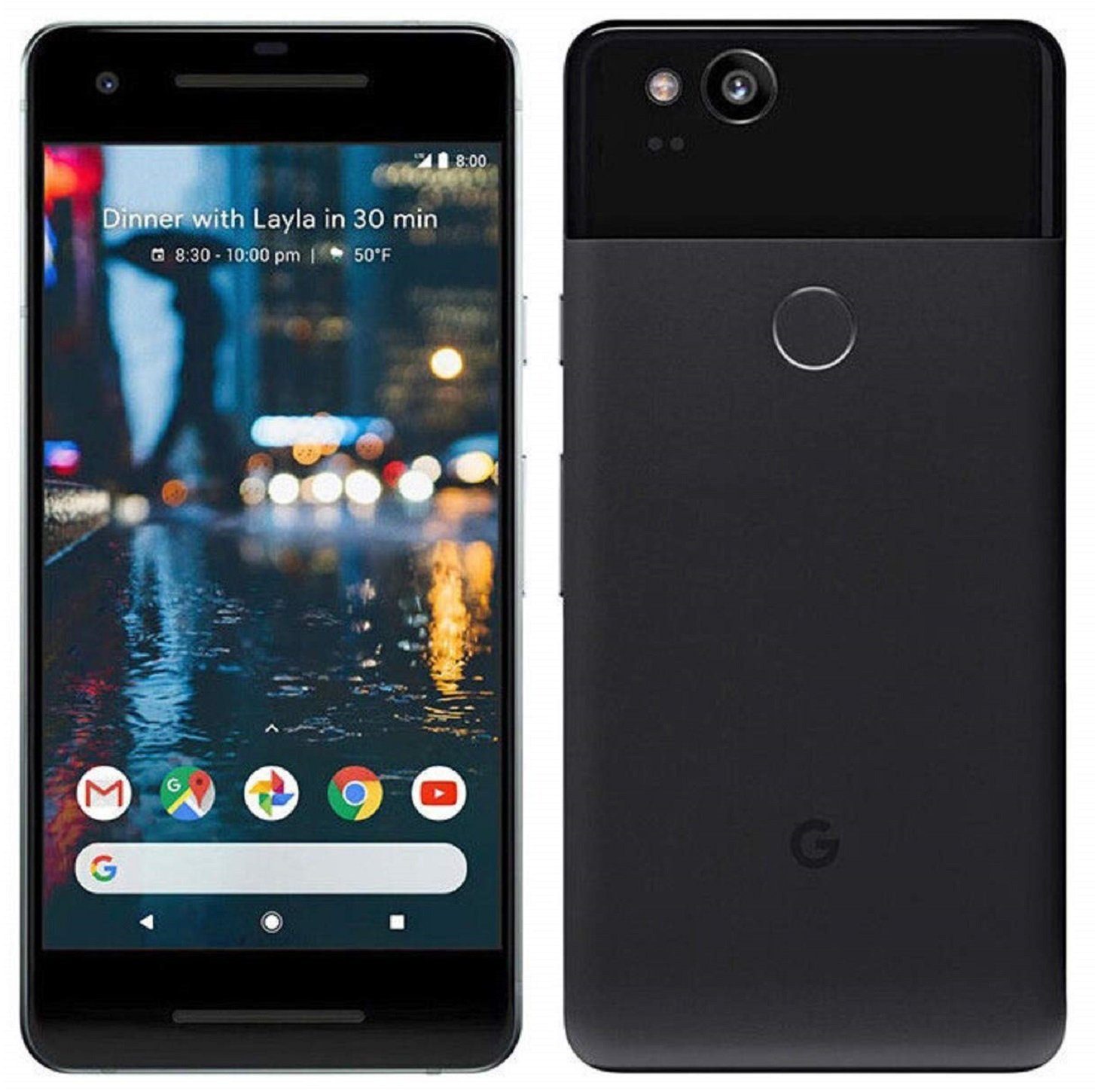 Google Pixel 2 cm/5,0 MP Smartphone Zoll, 64 (12,70 Speicherplatz, 12,2 Schnellladefunktion) GB Kamera, Akku mit
