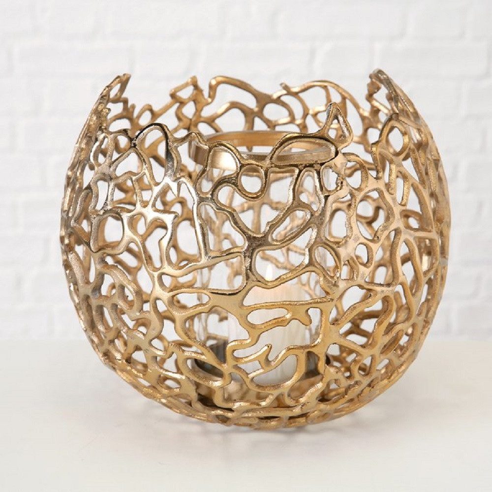 BOLTZE GRUPPE GmbH Windlicht Windlicht Fidan Aluminium Ø28 cm H26 cm gold Stückpreis