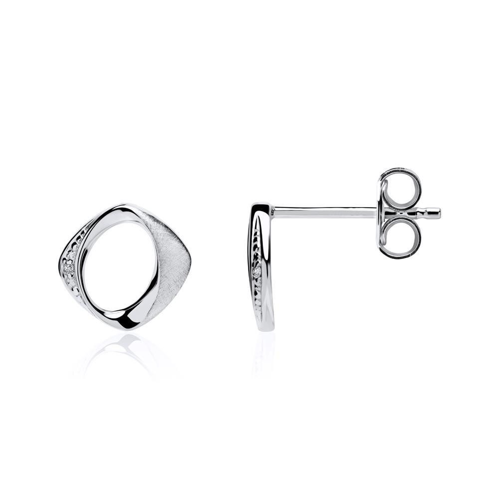 Unique Paar Ohrstecker 585er Weißgold O...