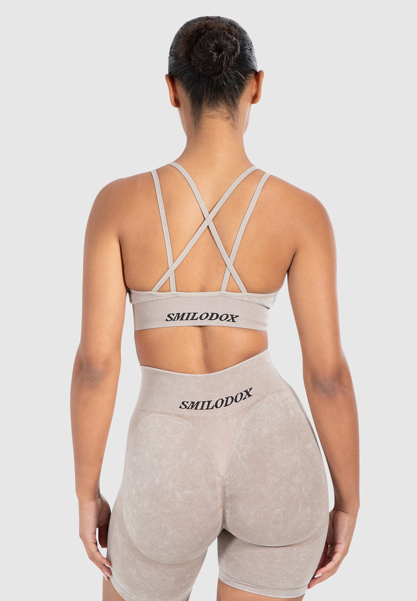 Smilodox Sport-BH Batik Acid Cross, Sport Bra Scrunch V-Ausschnitt Fester H günstig online kaufen