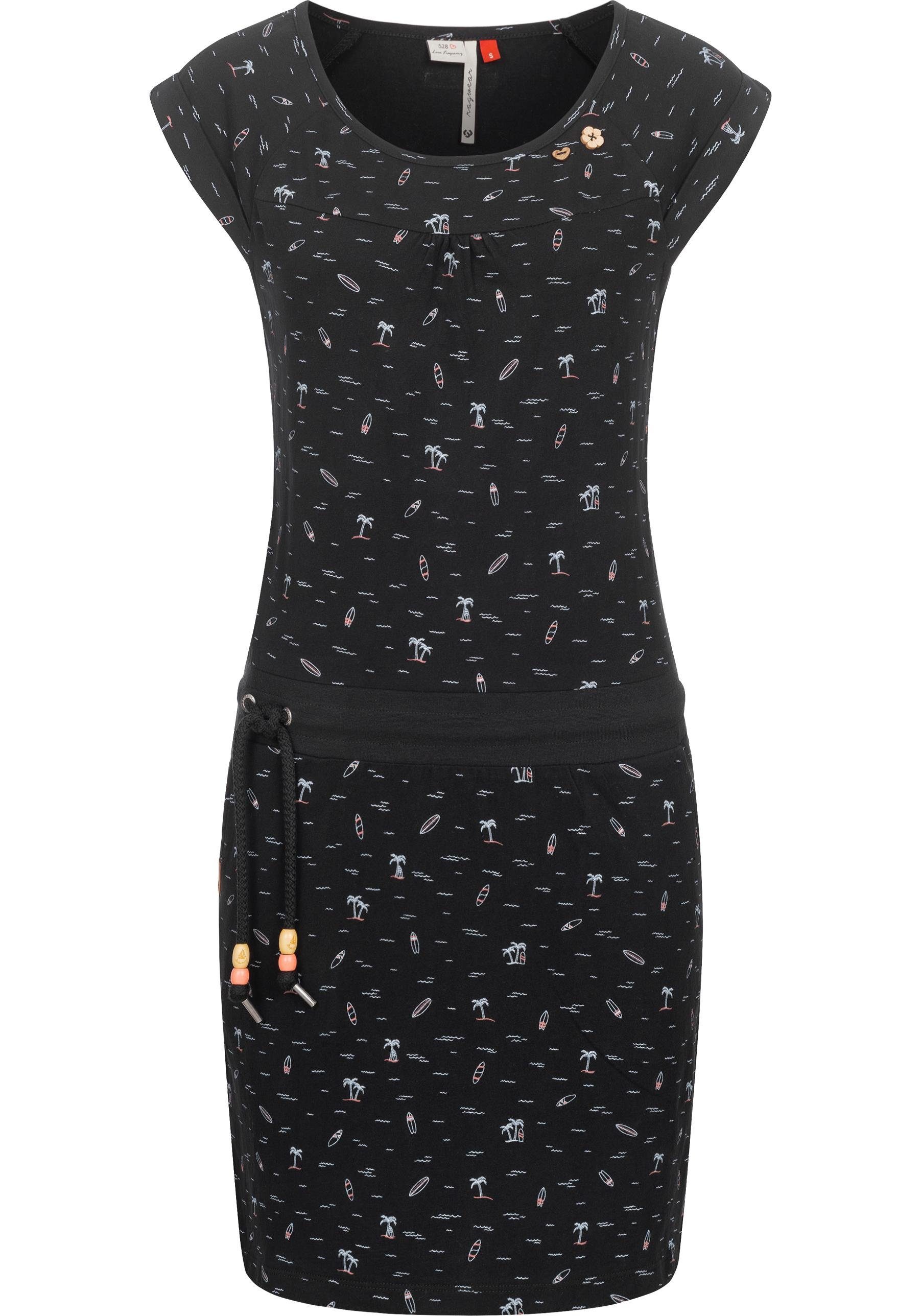 Ragwear Sommerkleid Penelope leichtes Baumwoll Kleid mit Print dark | Wickelkleider