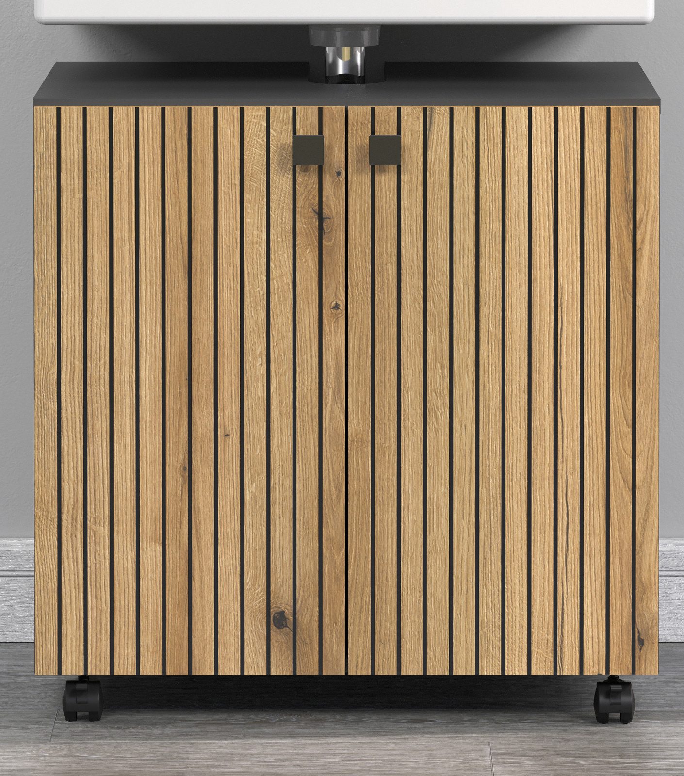 Furn.Design Waschbeckenunterschrank Bliss (Badschrank in grau und Evoke Eic günstig online kaufen