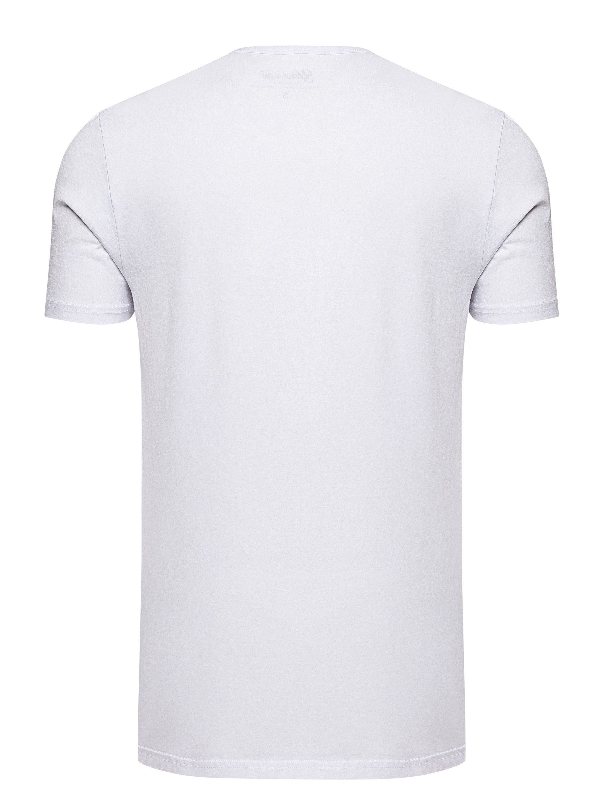 Long Yazubi Weiß Rundhalsshirt (bright 3er-Pack) modernes T-Shirt Max Tee (Set, 3-Pack white Shaped 110601)