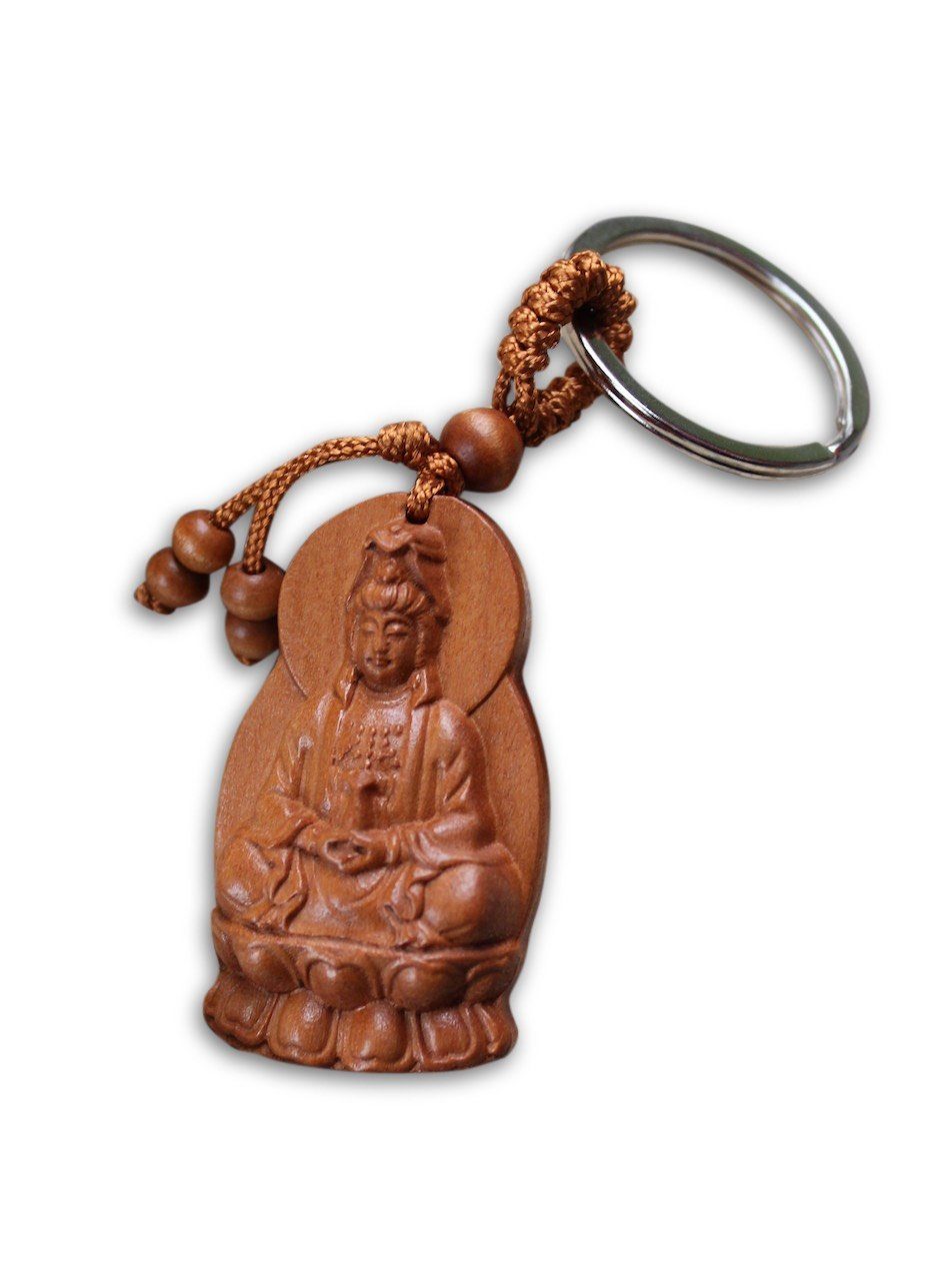 Chinesischer Hotai Buddha Schlüsselanhänger Rosenholz Anhänger AsienLifeStyle 