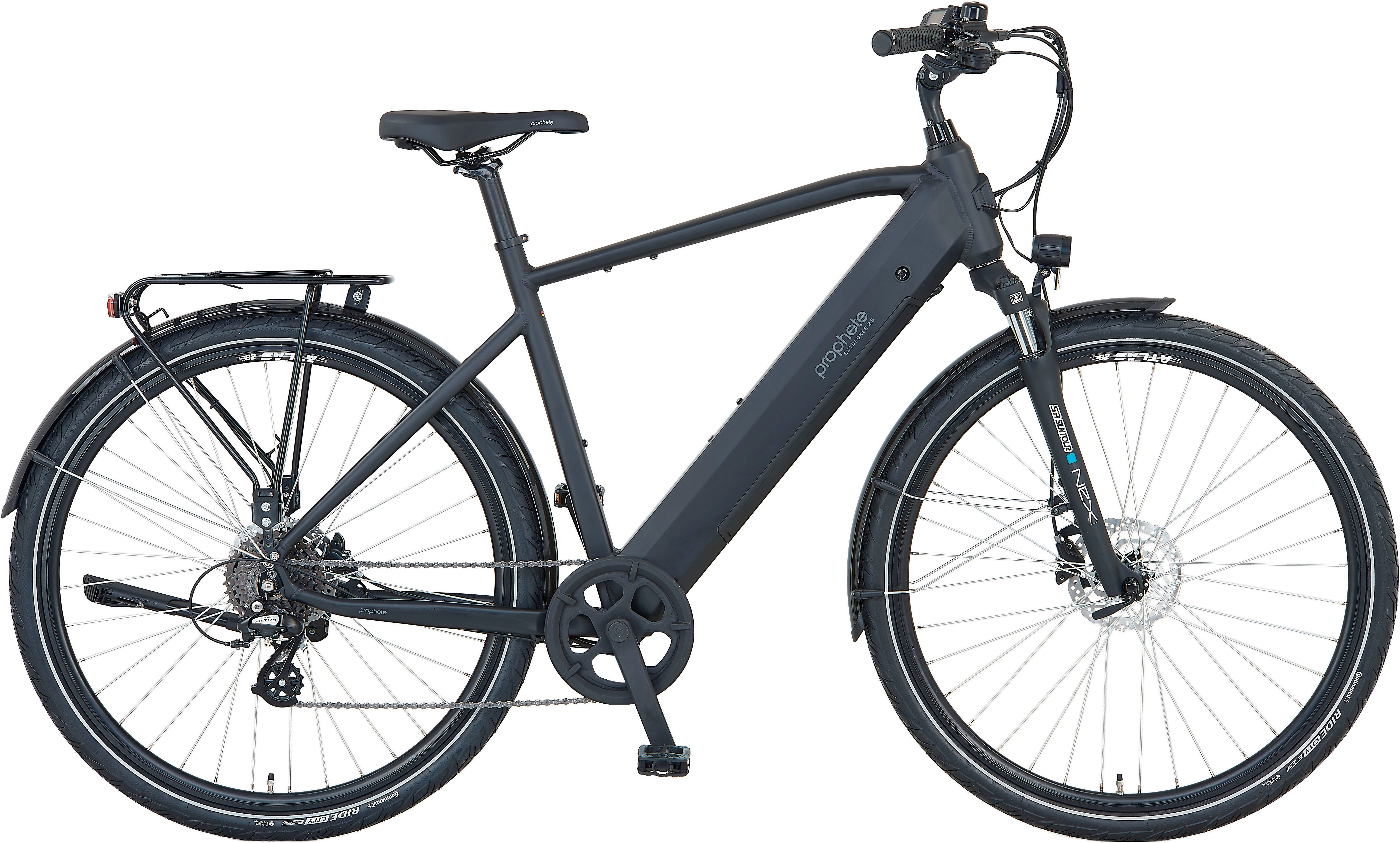 Prophete E-Bike Prophete E-Bike Entdecker 2.8, 8 Gang Shimano Altus Schaltwerk, Kettenschaltung, Heckmotor, 540 Wh Akku, Pedelec, Elektrofahrrad für Herren, Trekkingrad