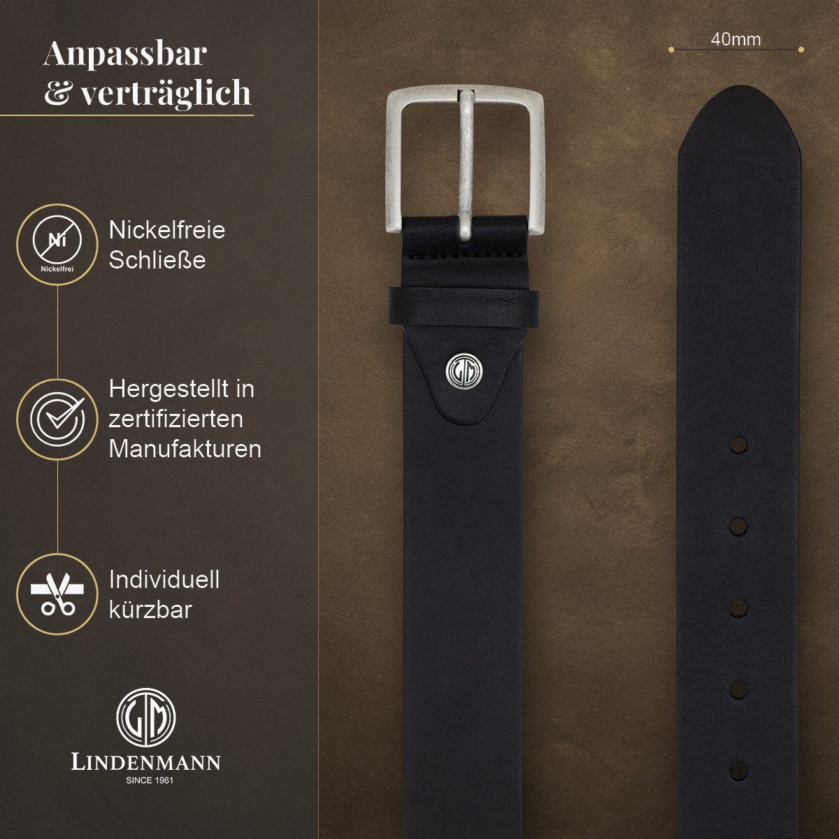 LINDENMANN Ledergürtel