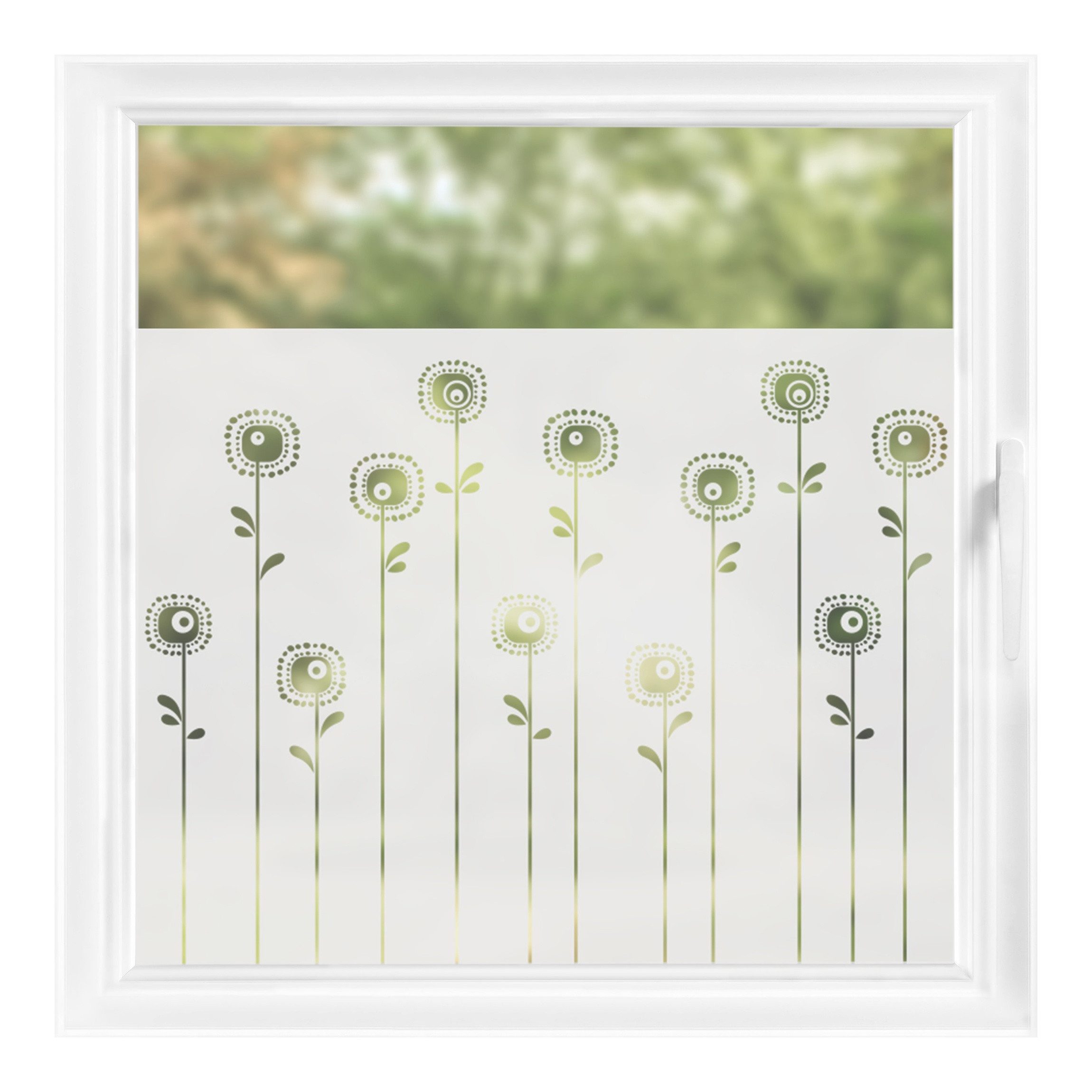 Bilderdepot24 Fensterfolie statisch haftend Motiv Fensterdeko Retroplants II Blume, blickdicht, Innen Fenster Tür Balkontür Küche Badezimmer Wohnzimmer Schlafzimmer