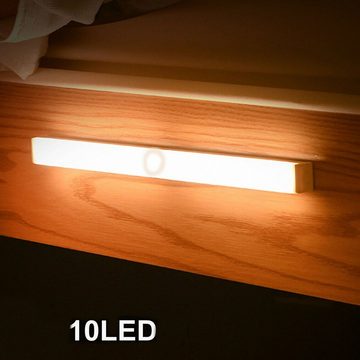 LETGOSPT LED Unterbauleuchte LED-Schranklichter mit Bewegungsmelder, 5W 400lm Küche Lampe, LED fest integriert, USB Wiederaufladbare PIR--Nachtlicht-Treppenlampe