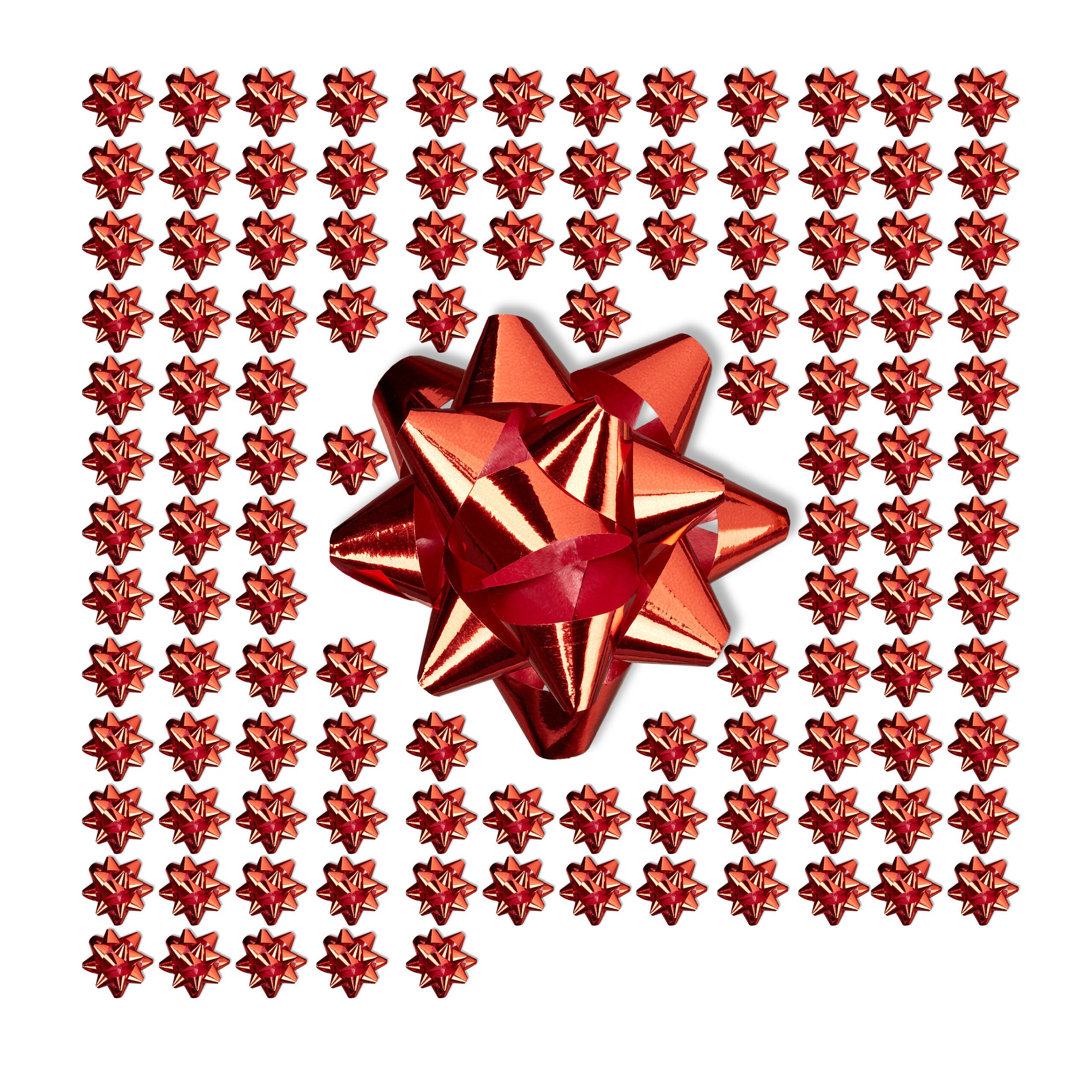 relaxdays Geschenkpapier Kleine Geschenkschleifen 100er-Set, rot