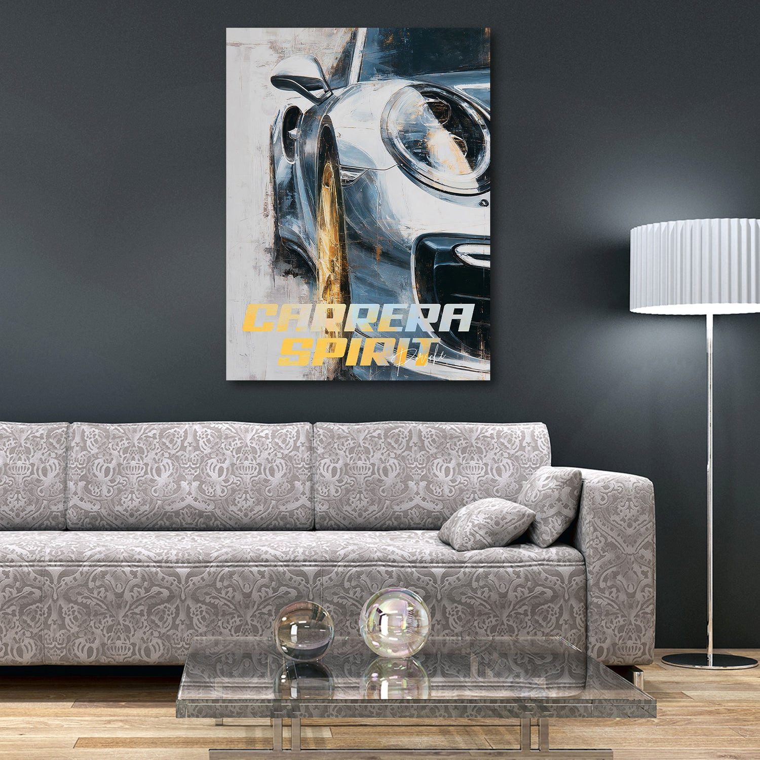 Artedinoi Leinwandbild Auto Porsche Frontansicht Leinwandbild Wandbild Kunstdruck XL Wanddeko, Sportwagen-Frontansicht