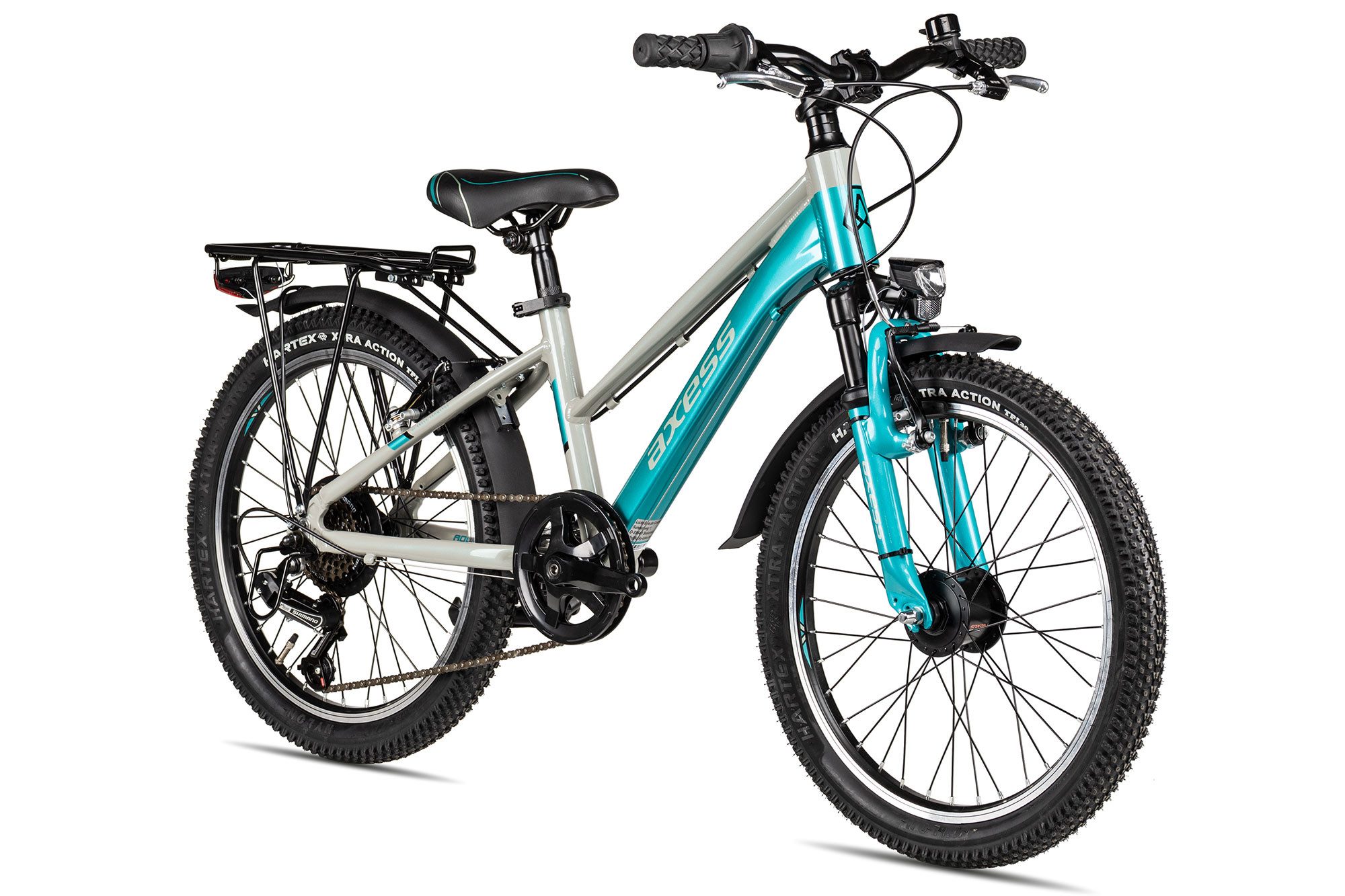 Axess Kinderfahrrad Axess Adventure 6 20 Trapez, 6 Gang Shimano Tourney 6 Schaltwerk, Kettenschaltung, Straßenausstattung schwarz/grau