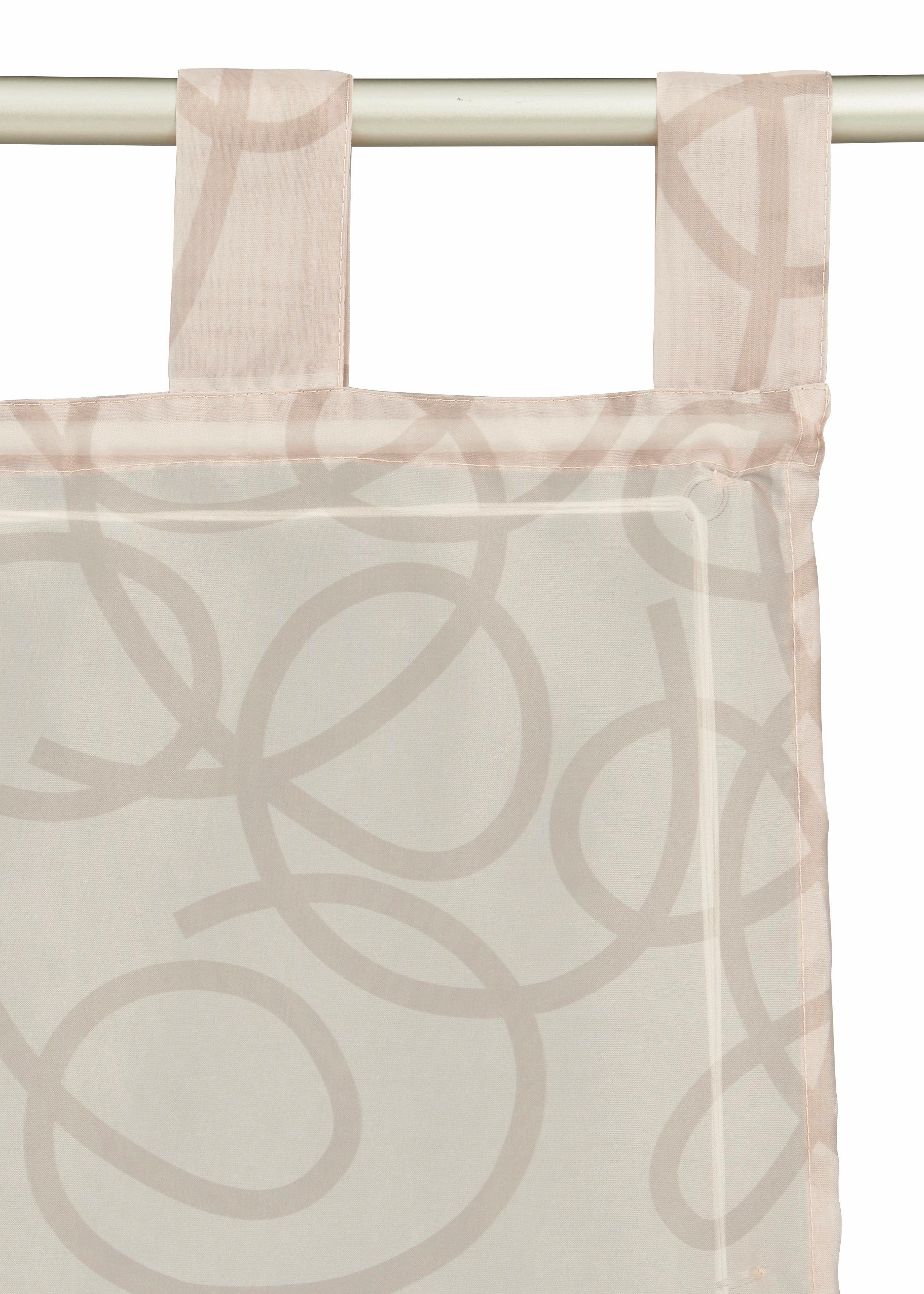 OTTO home Raffrollo Tanaro, mit Schlaufen, halbtransparent, Voile, Polyester, einseitig mit Schlingen-Motiv