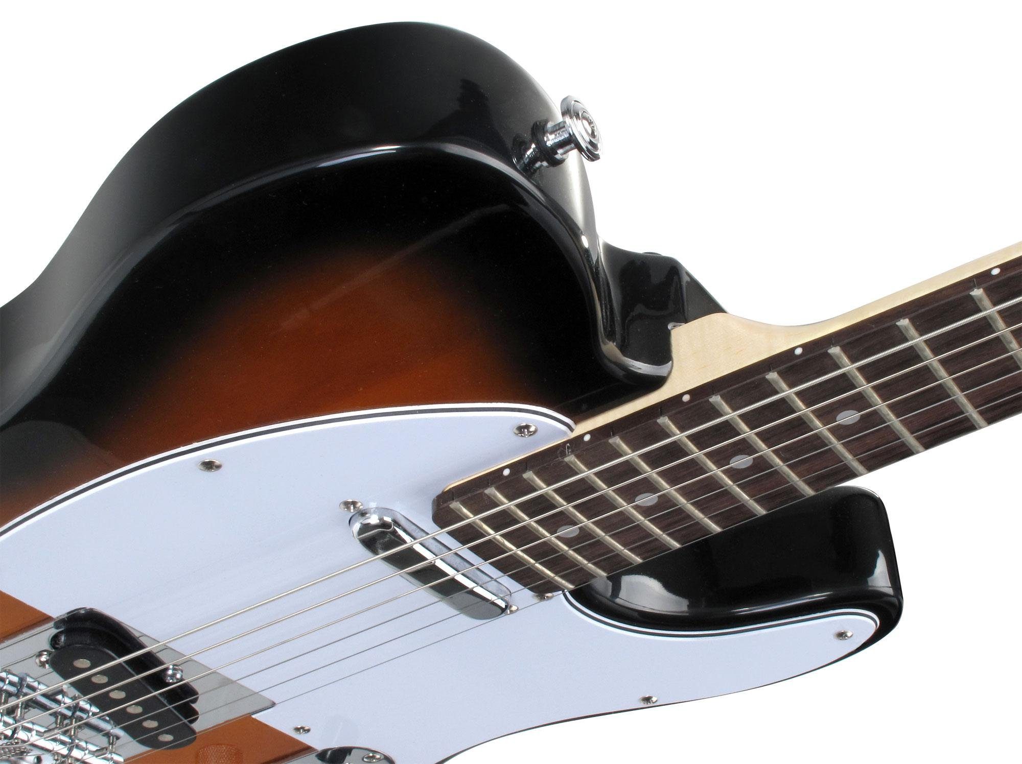Rocktile E-Gitarre Pro TL100-SB elektrische Gitarre, TL-Sytle, Spar-Set, inkl. Gigbag, Kabel, Plektren, Schule & Saiten, 2 Single Coils Tonabnehmer - 22 Bünde, Palisander Griffbrett