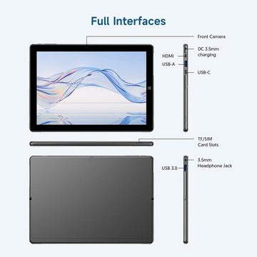 ALLDOCUBE Tablet (10,5", 128 GB, Windows 11, Windows 11, Tablet PC mit Tastatur Windows 11 Celeron N4120 FHD IPS WiFi HDMI)
