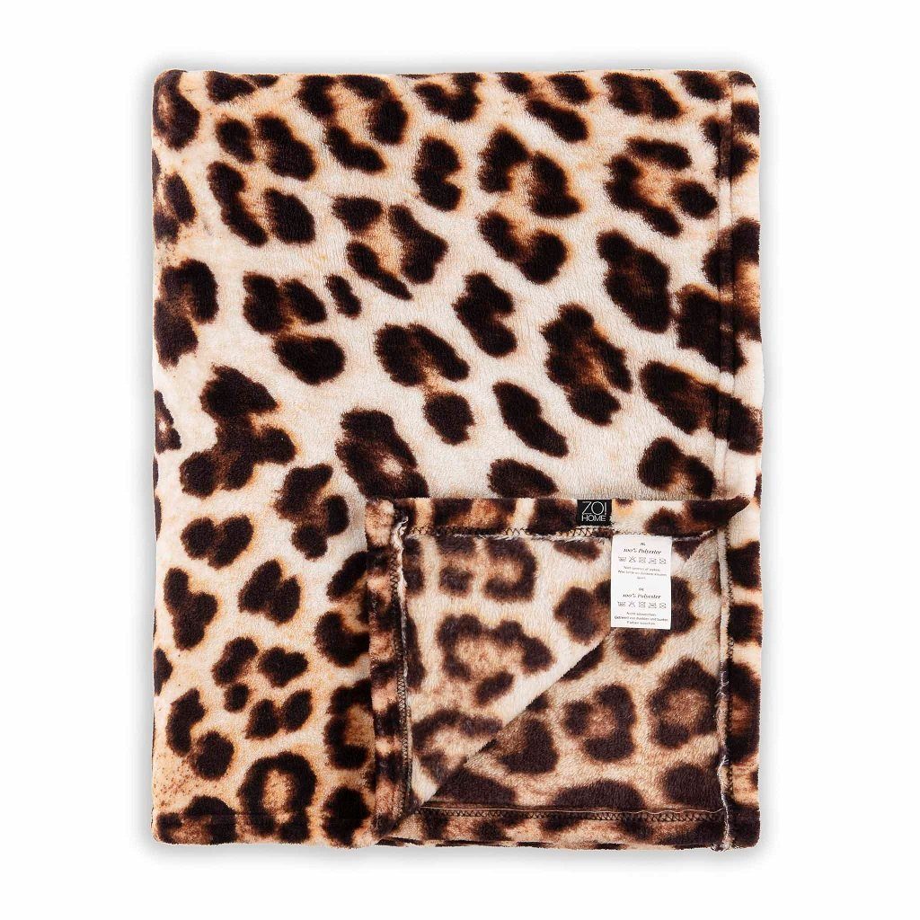 Tagesdecke Zo Home Kuscheldecke Plaid Microfaser-Flausch-Decke Lane Heckett and Leopard, cm 140x200