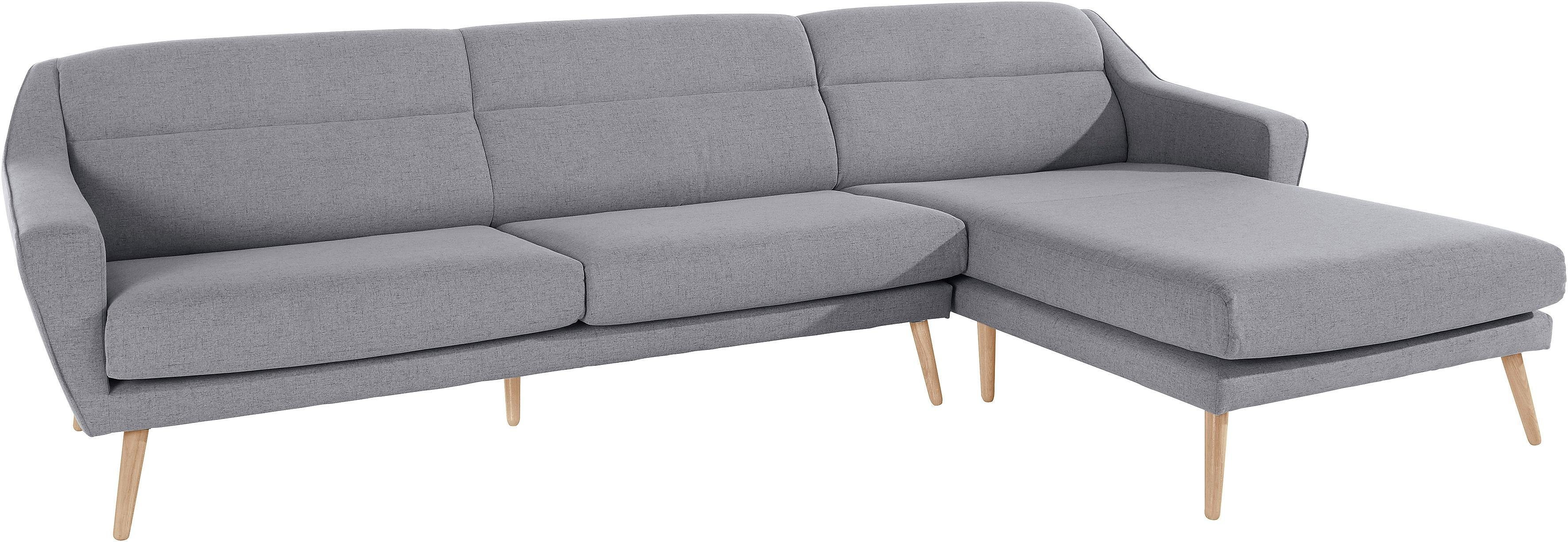 andas Ecksofa "Bille L-Form" mit Naht im Rückenkissen und Beinen aus Eichen günstig online kaufen
