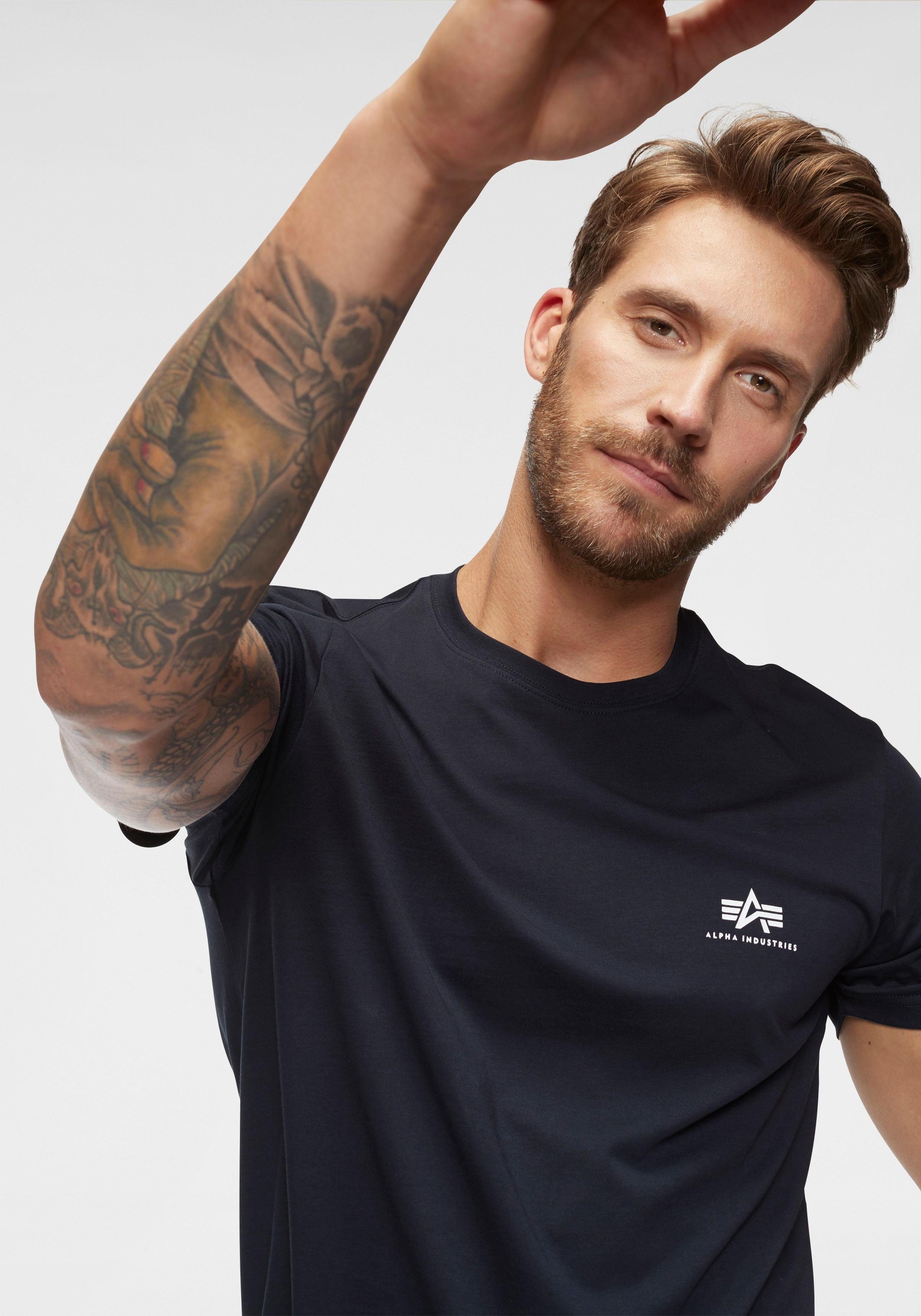 Alpha Industries Rundhalsshirt BASIC T SMALL LOGO Baumwolle, regular fit