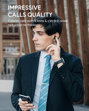 AUKEY »EP-T27« Kopfhörer (True Wireless, Bluetooth 5.0, True Wireless Earbuds, 25 Stunden Spielzeit mit Lade-Case, Bluetooth 5, Berührungssteuerung, Automatische Pairing, Integriertem Mikrofon)
