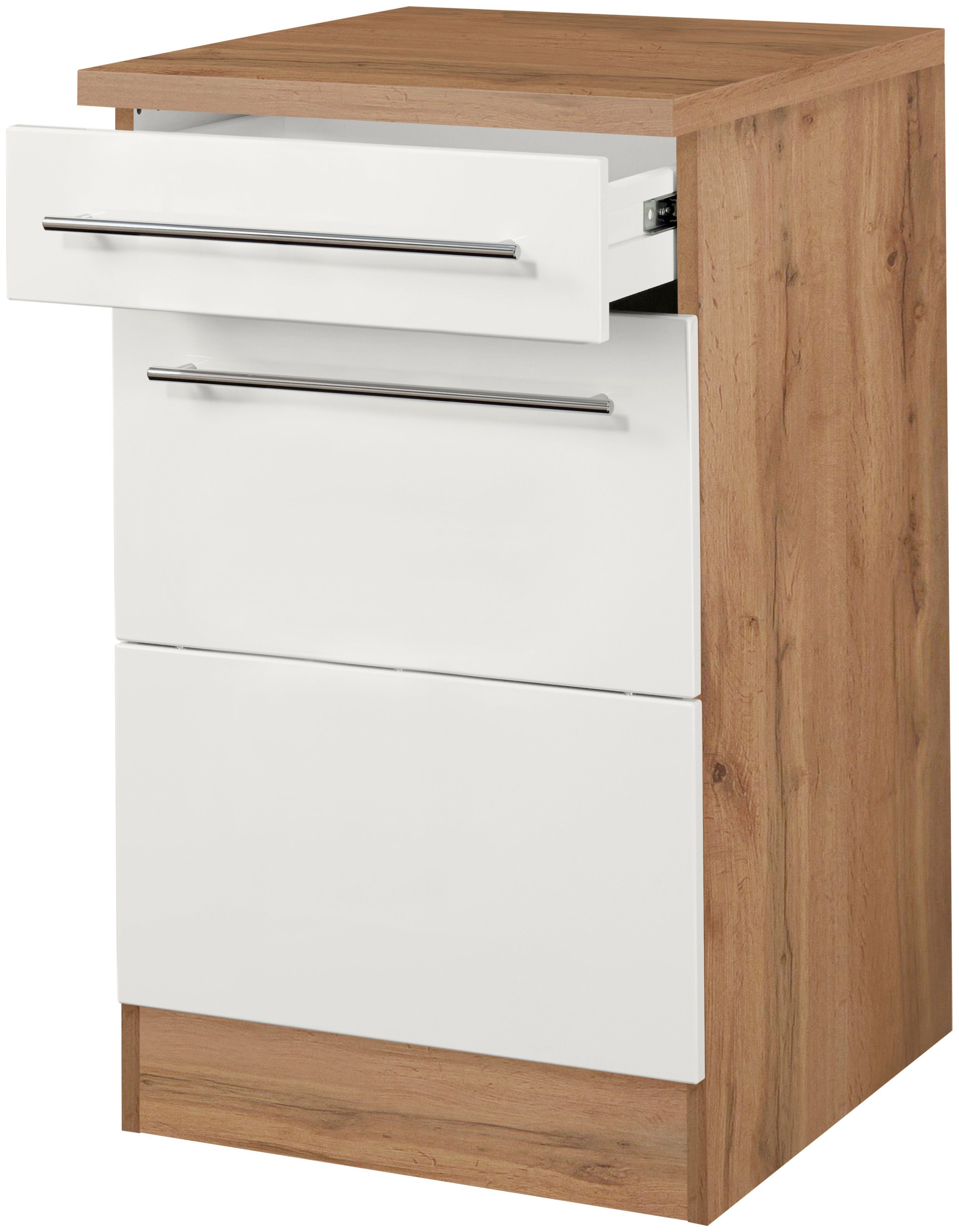 KOCHSTATION Unterschrank KS-Wien Breite 50 cm, mit 1 Tür und 1 Schubkasten – Bild 2 von 5